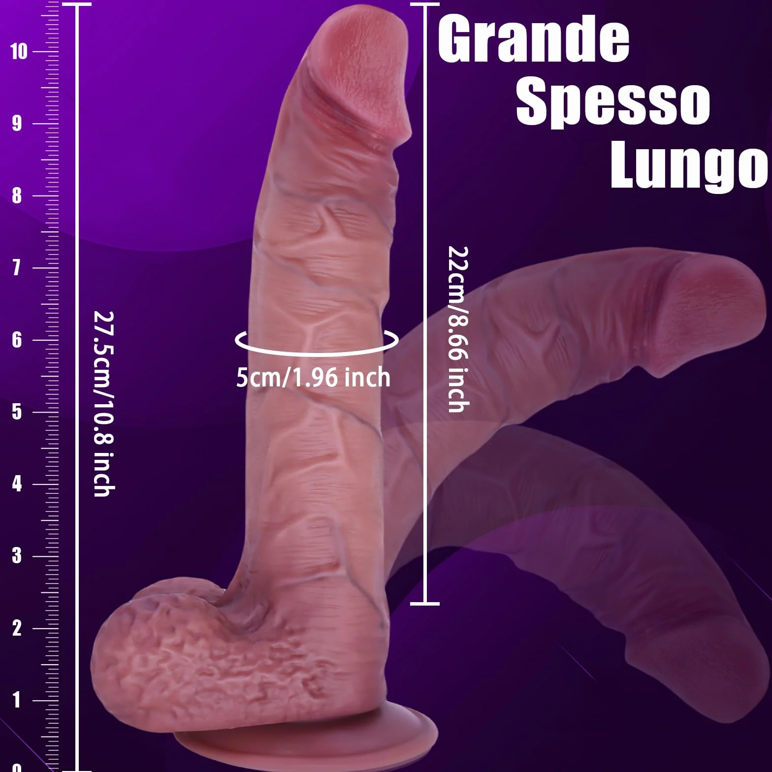 Dildo Realistico Sexytoysys Donna Coppia 27.5cm Fallo Realistico Sex Toy Dildo Anale Pene realistico xxl Grosso Sex Toys Sessuali per Donna Silicone Forte Ventosa Anal Plug Anale Sexytoys Uomo