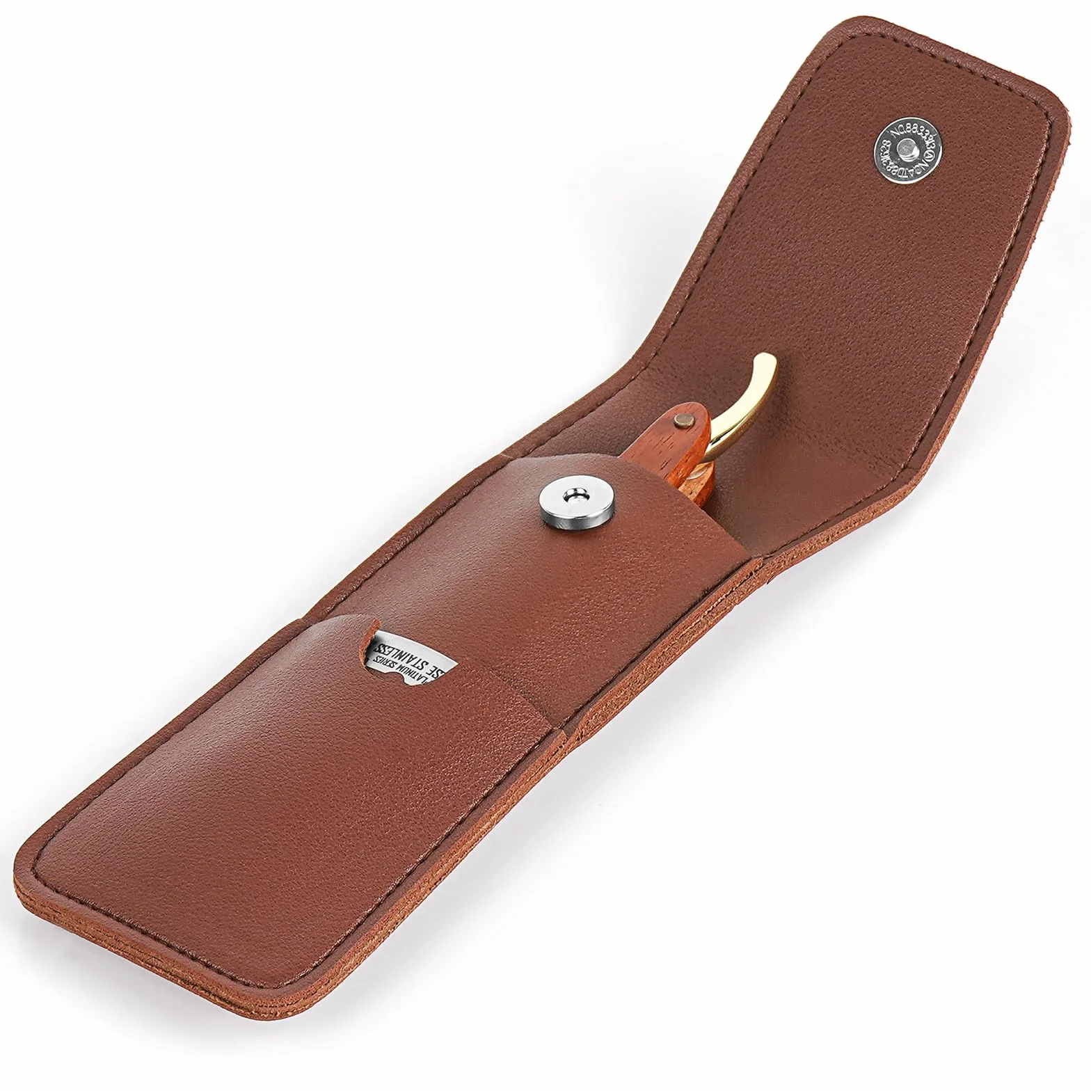 Linkidea Custodia portatile per rasoi da uomo con bordo dritto, compatibile con Fusion 5 ProGlide, Mach 3 e altri rasoi simili (marrone)