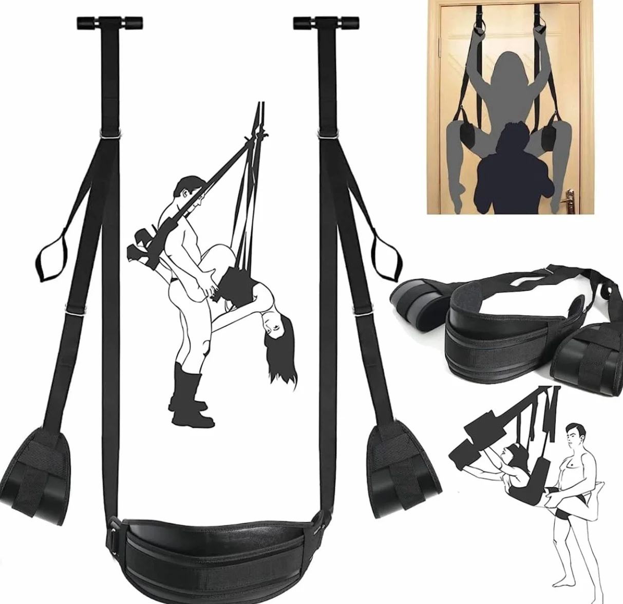 Altalena Premium Per Porta Interna In Tripla Pelle, Sex Toys, Giocattoli Per Esercizi
