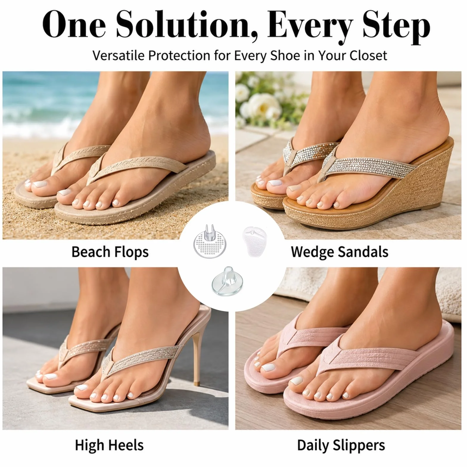 Separatori per Dita in Silicone Trasparenti, Protezioni per Dita dei Piedi per Sandali, Cuscinetti in Gel Antiscivolo