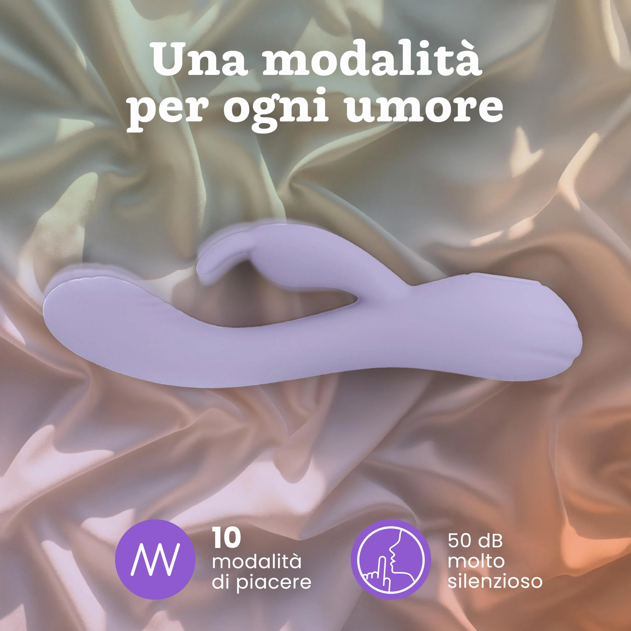 Vibratore Coniglio di Oliver James – 10 Modalità di Vibrazione, Silicone Potente e a Basso Rumore, Resistente all’Acqua, Punto G & Clitoride, Giocattolo Intimo per Donna, Vibratori (lilla pastello)