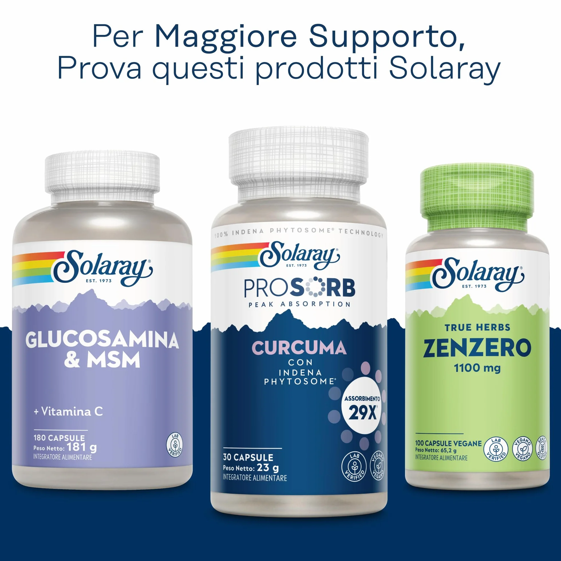 Solaray Curcumina Meriva® Fitosomiale 500mg 30 Capsule Vegane Biodisponibile