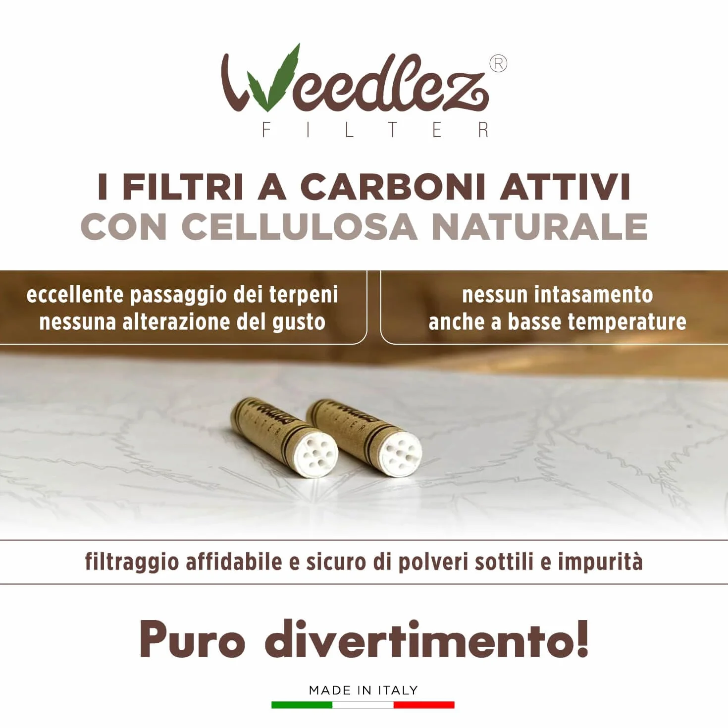 Filtri a Carboni Attivi e Cellulosa Mister Canapa 6 mm 50 Pezzi