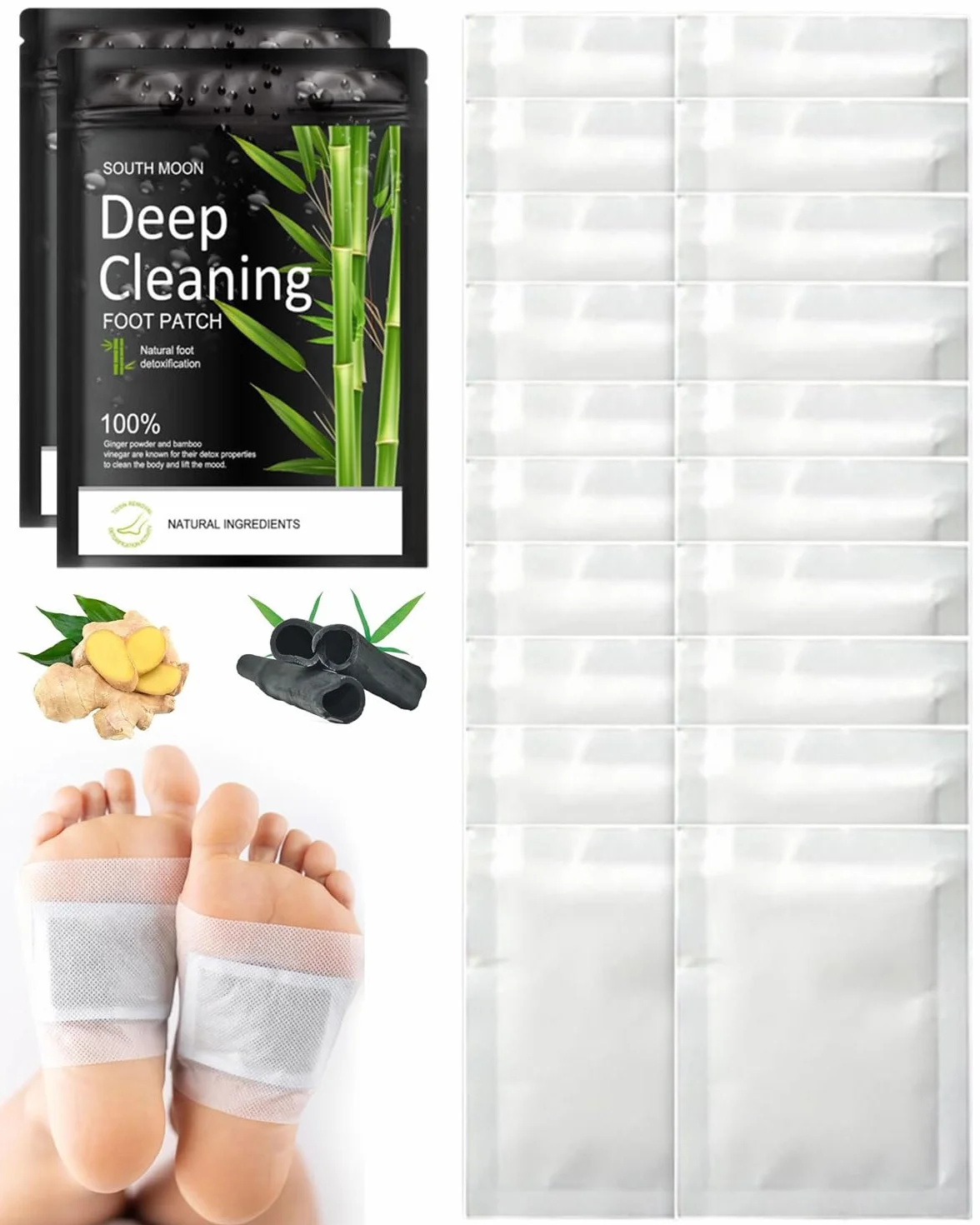 GRETY Cerotti Detox Piedi 20 Pezzi Autoadesivi Rimuovere Tossine