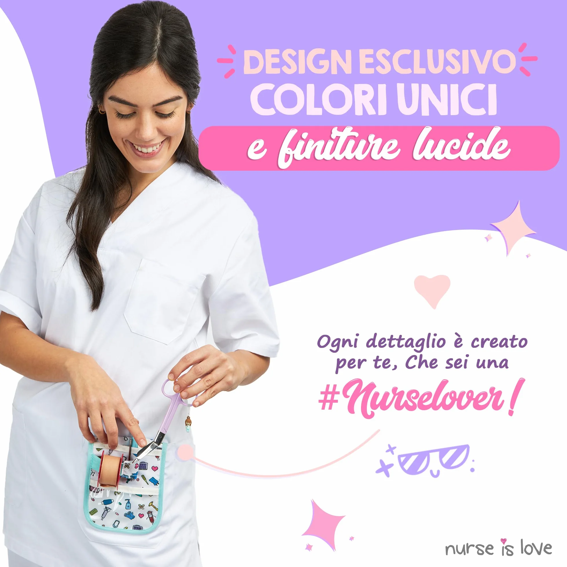 Forbici da infermiere smussate Lila - forbici mediche angolate per bendaggi
