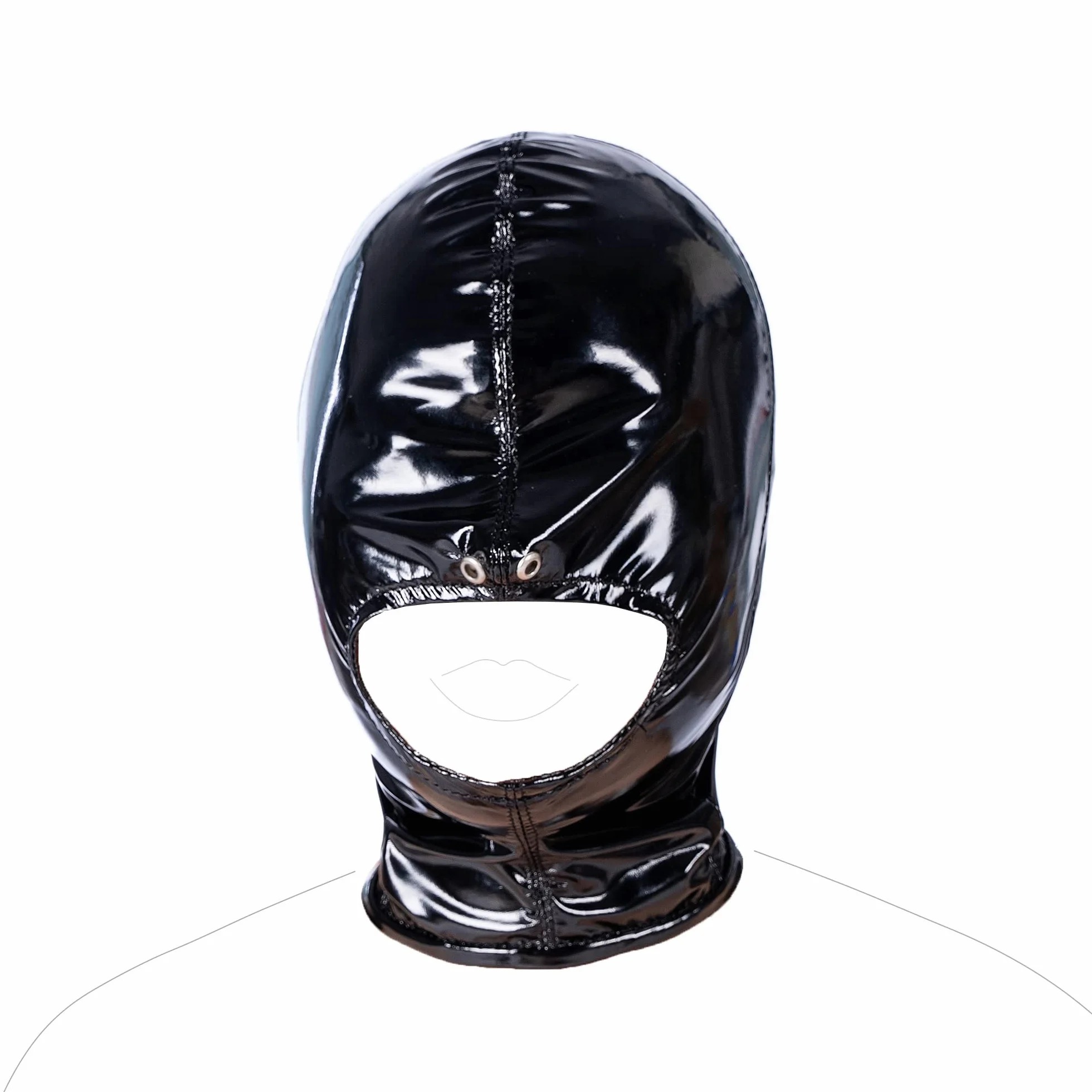SXOVO Maschera in lattice Apertura bocca con cerniera Nero Bondage SM Fetish BDSM Sexy Schiavo Maschera in pelle (Medio)