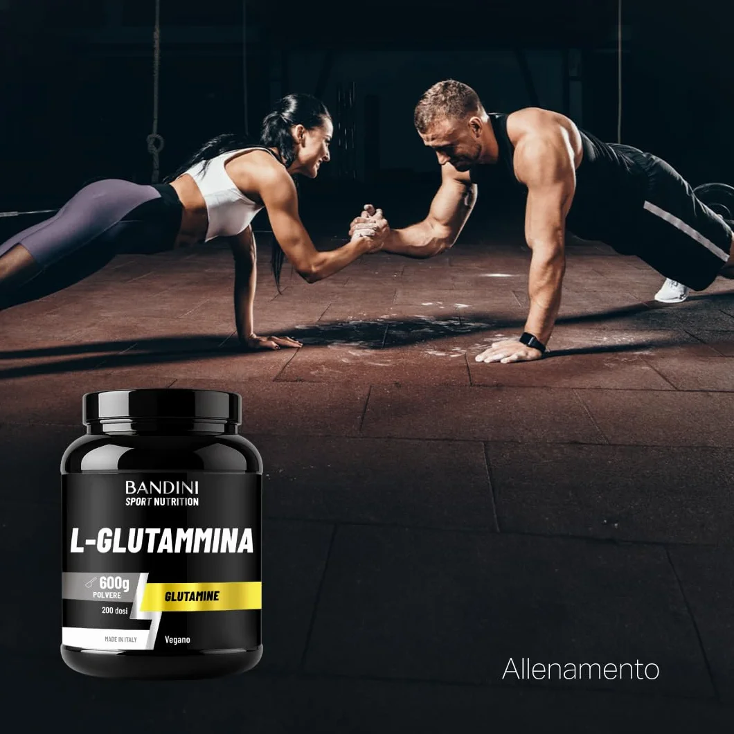 Bandini® L-Glutammina Pura in Polvere 600g - Aminoacido utile per Esercizi Fisici ad Alta Intensità - Rinforza la Massa Muscolare - Glutammina POWDER 100% Vegan
