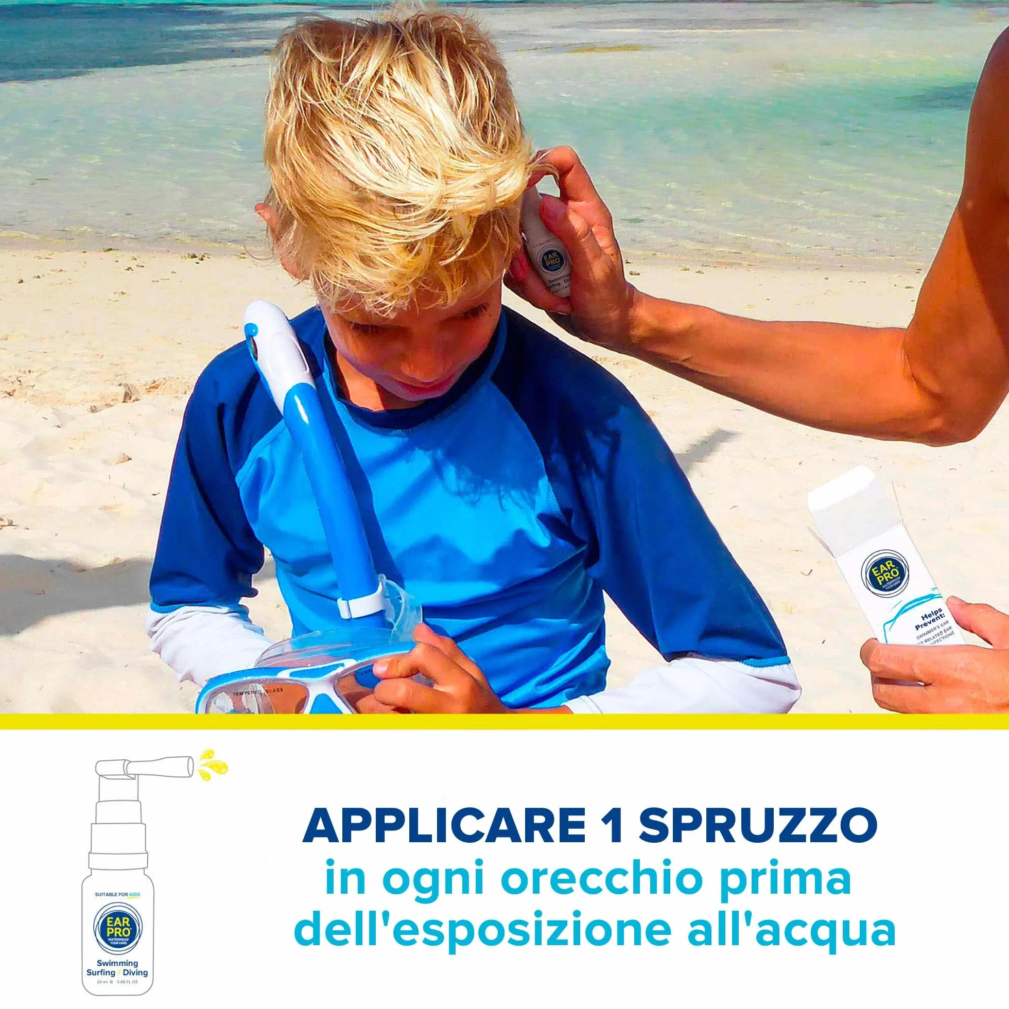 Ear Pro Natural Ear Protection Spray per bambini e adulti 200 applicazioni