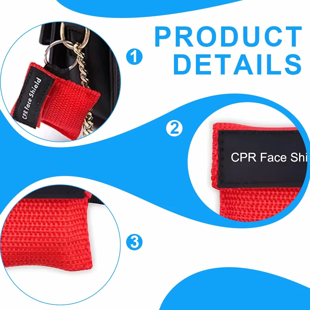 Pocket Mask Primo Soccorso con Barriera di Respirazione a Valvola a Senso Unico, 4 Pezzi