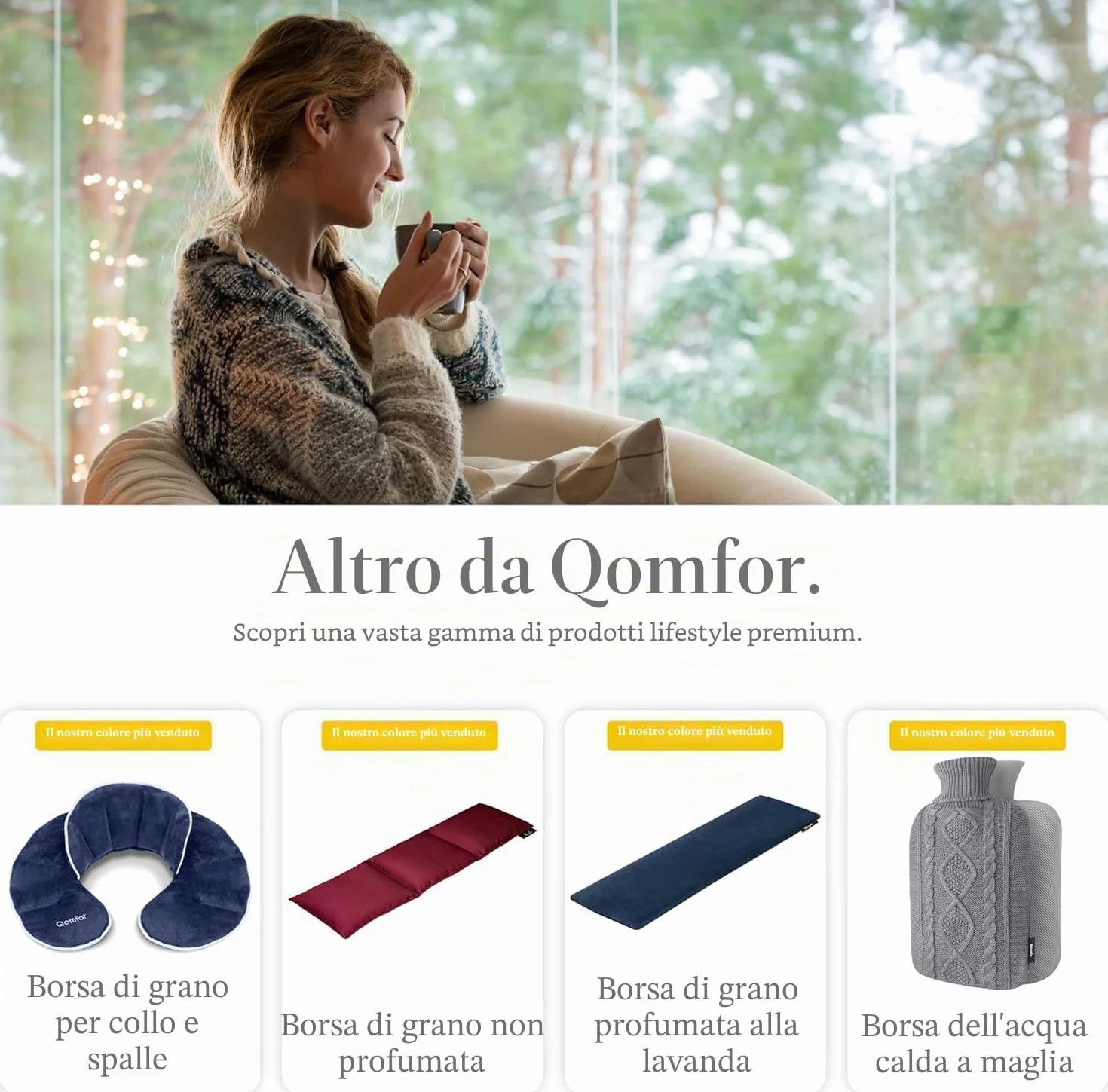 Qomfor - Cuscino termico in granuli per microonde - Malva - Termoforo per microonde con design a 3 camere/Cuscino riscaldante - Impacco termico per collo e spalle