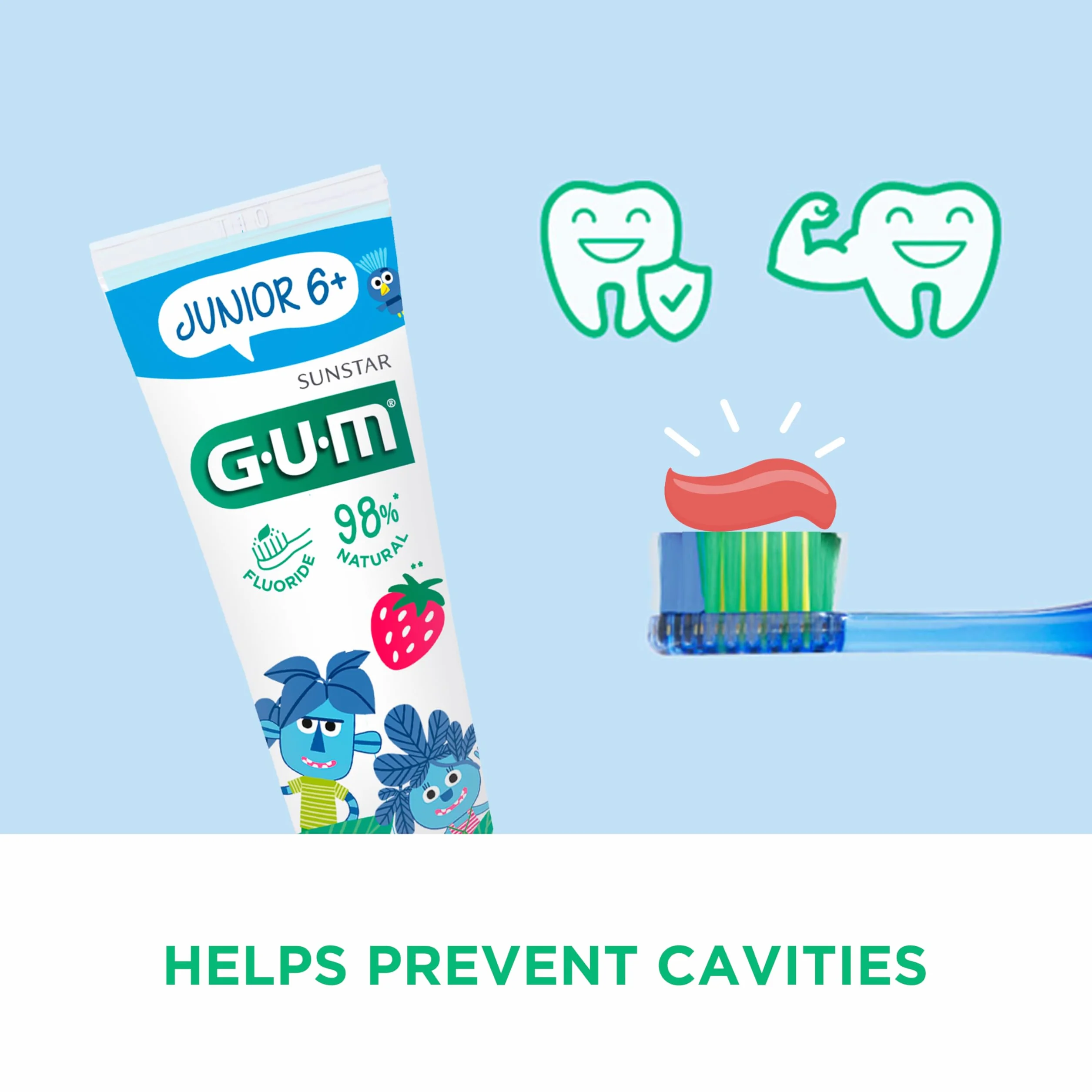 GUM Spazzolino da denti luminoso, timer lampeggiante, aiuta i bambini a spazzolare al momento giusto, setole morbide, ventosa, 1 pezzo, 4 x 1 pezzo (con 1 campione bonus)