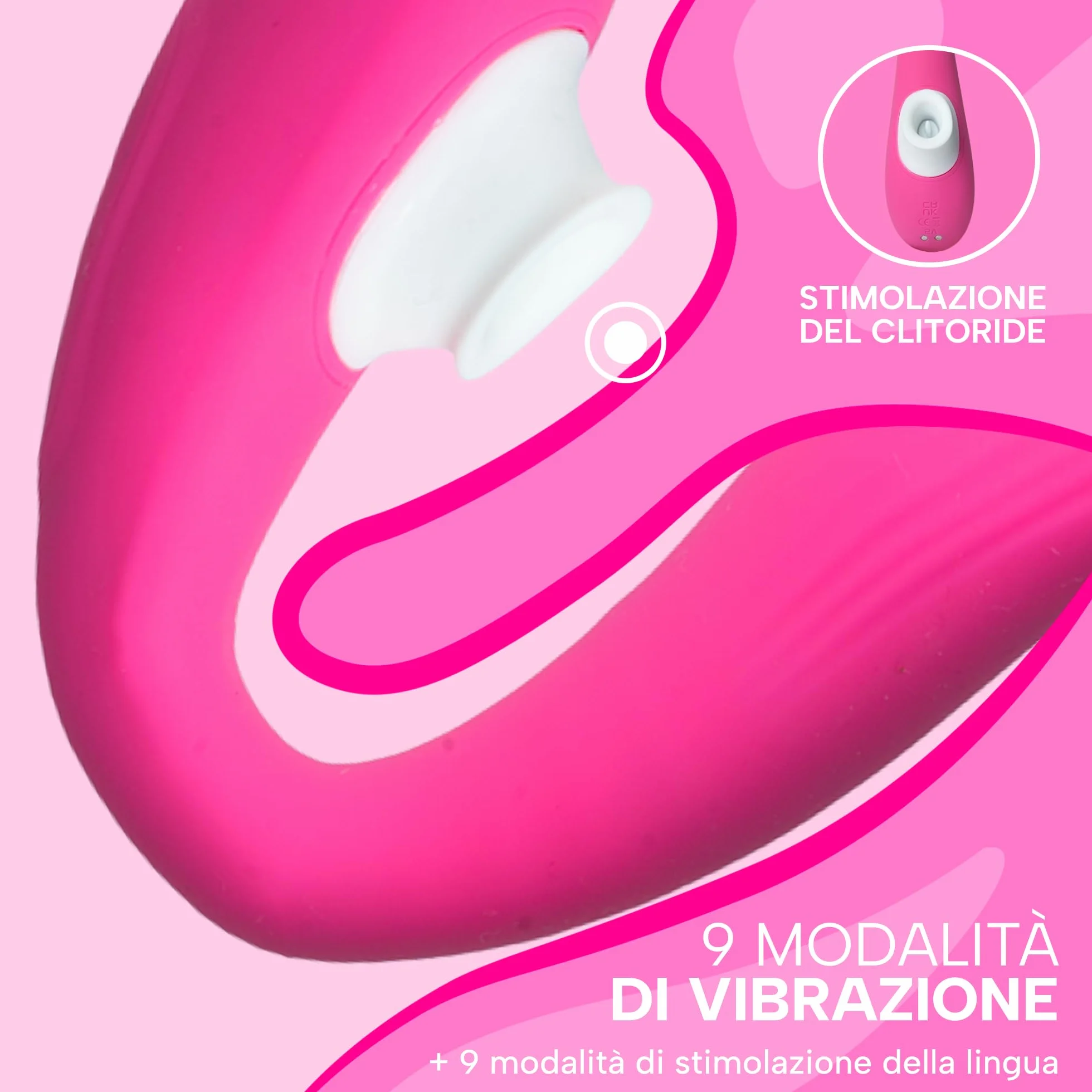 MySecretCase Vibratoreper Donna Punto g Squirting con Lingua Vibrante Clitoride Stimolatore Clitoride Femminile, 9+9 Modalità, Silicone, IPX7, USB, Sexytoysys Donna e Coppia Vibratoriper Donne
