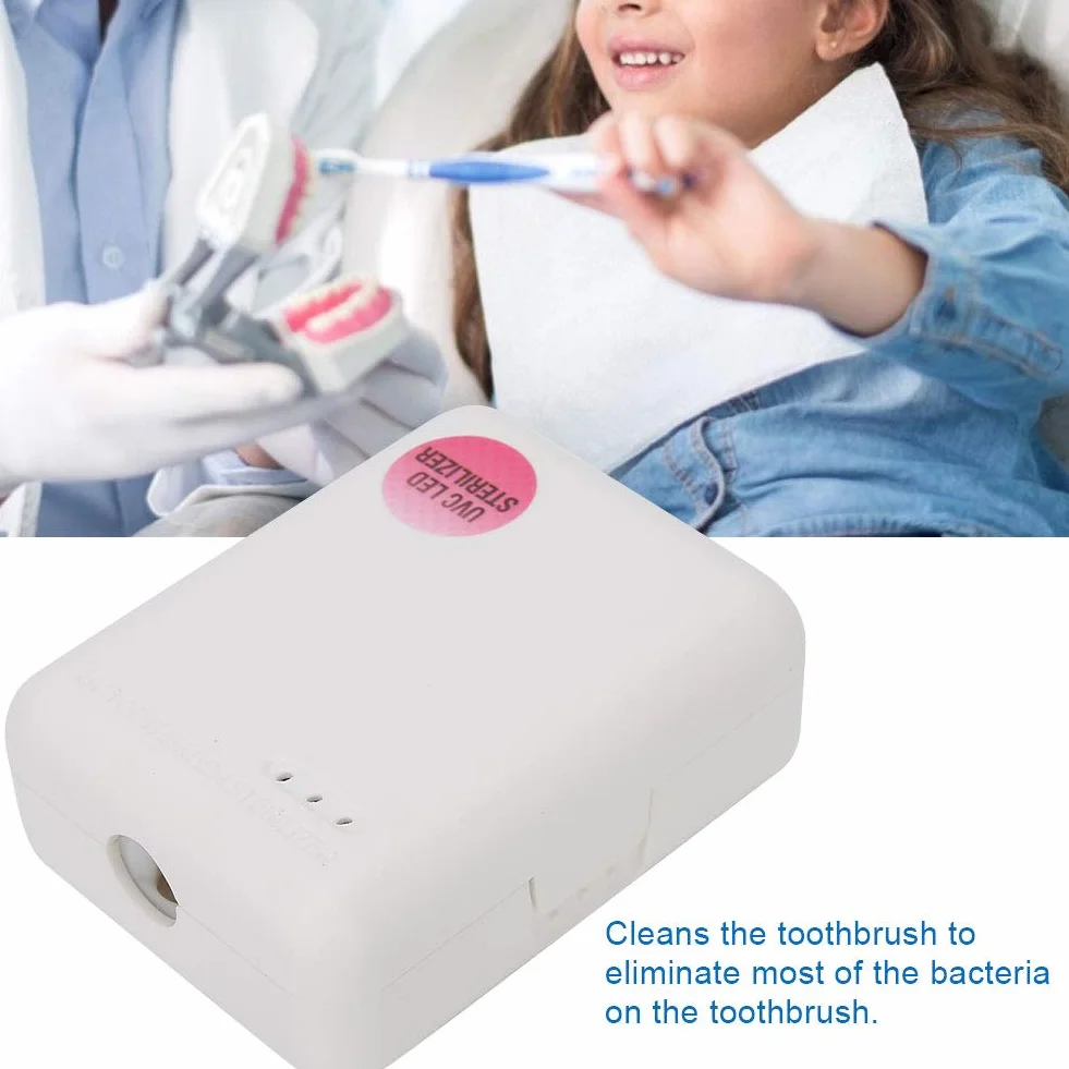 Disinfettante per sterilizzare lo spazzolino da denti, disinfettante per sterilizzatore a parete portatile per spazzolino UV, supporto per asciugatura per sterilizzazione a spazzolino UV(bianco)