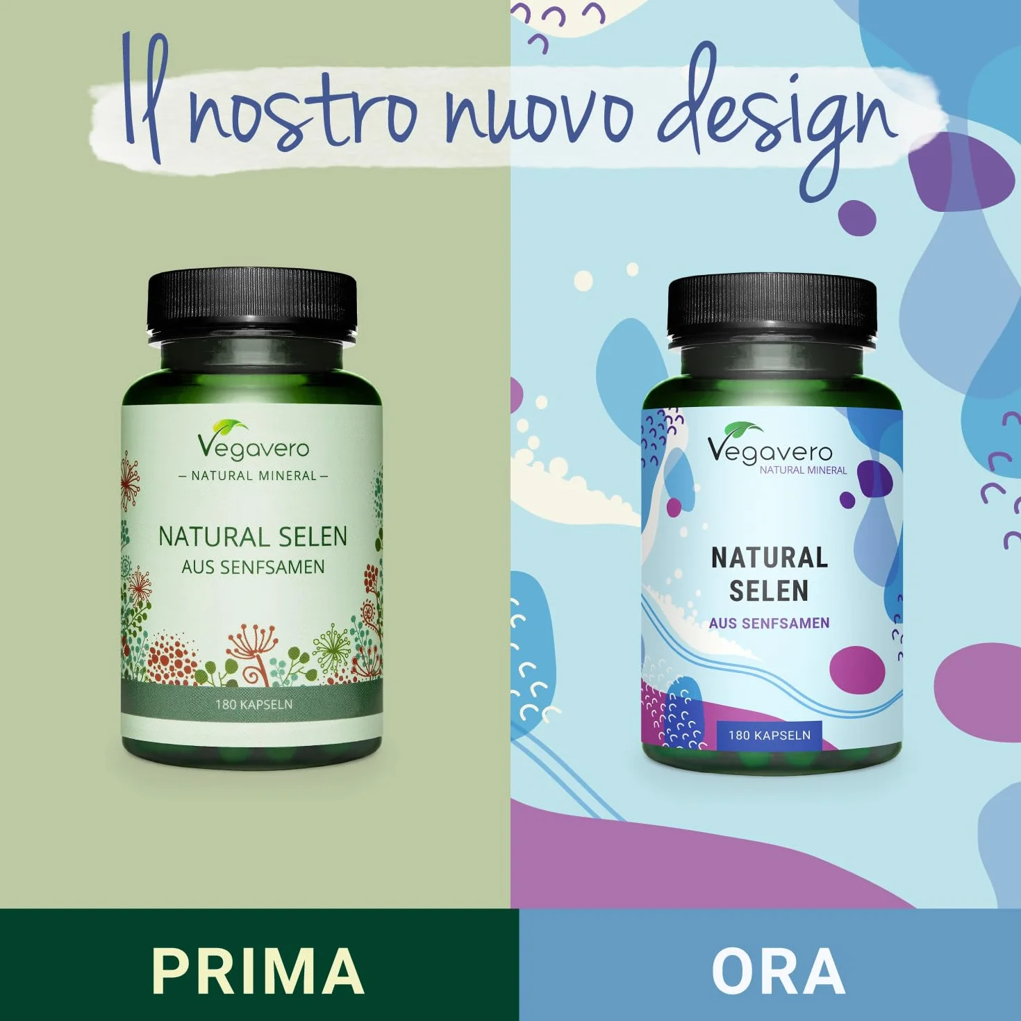 Selenio Integratore | 100 mcg | 100% NATURALE | 180 capsule (6 mesi di fornitura) | Certificato in Laboratorio | Vegan e Senza Additivi Artificiali | Vegavero®