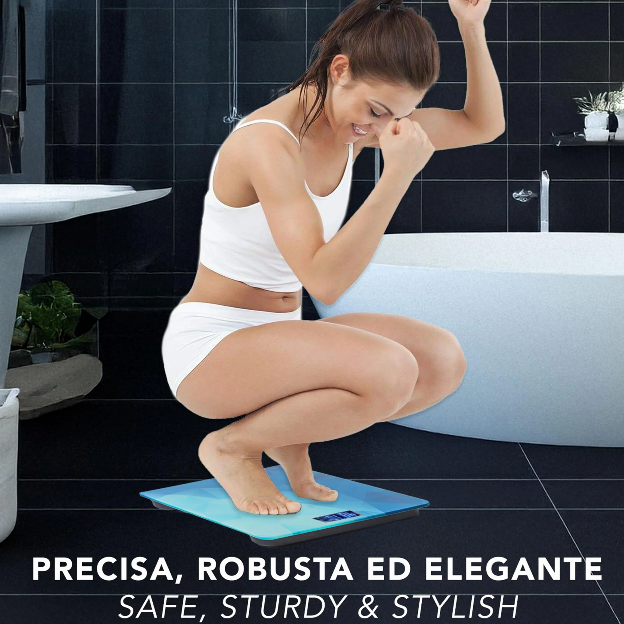 IPEA Bilancia Pesapersone Digitale Ultra Sottile Vetro Temperato 0,1 KG 180Kg