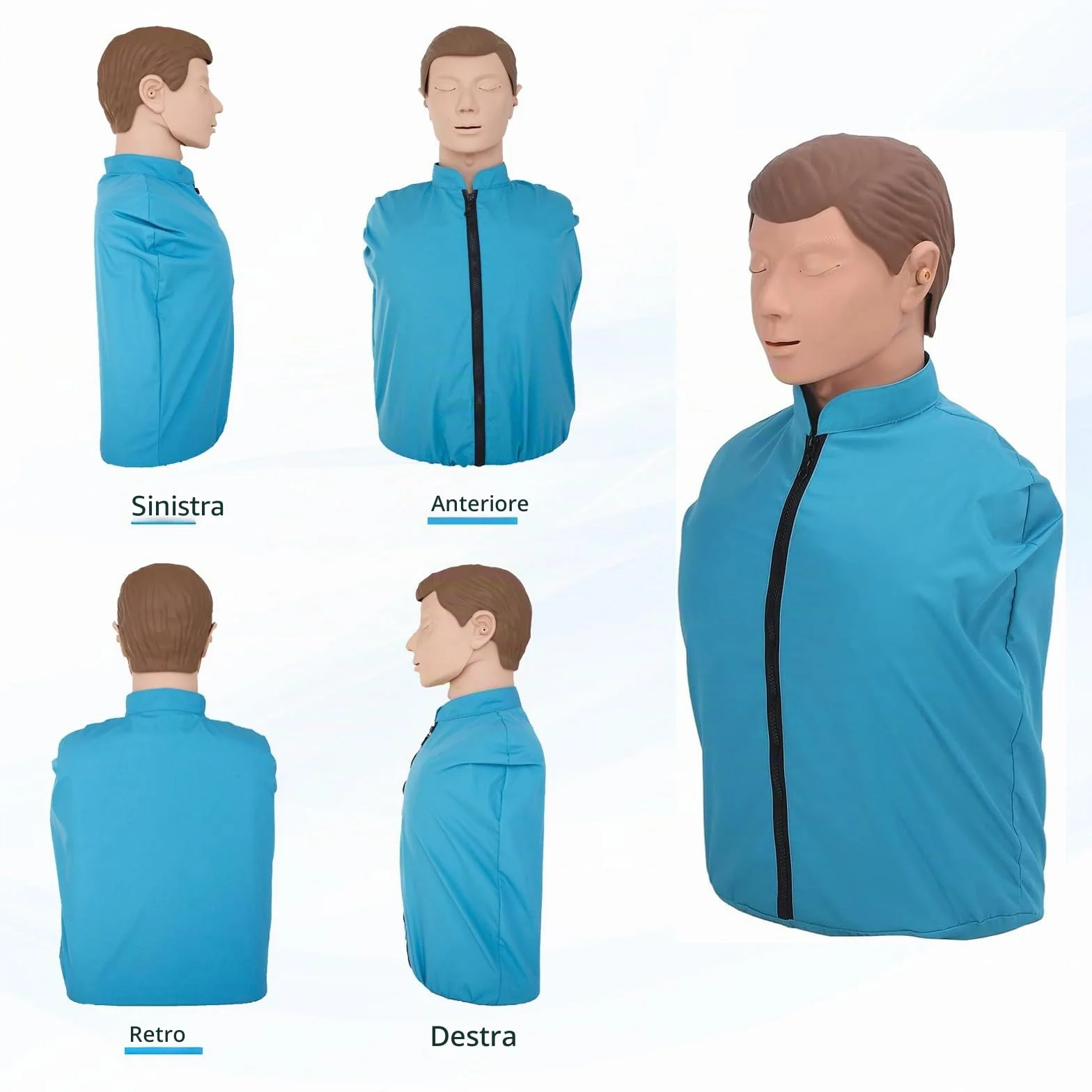 Manichino Rianimazione Adulti Mezzo Corpo RCP Kit Addestramento Modello Didattico