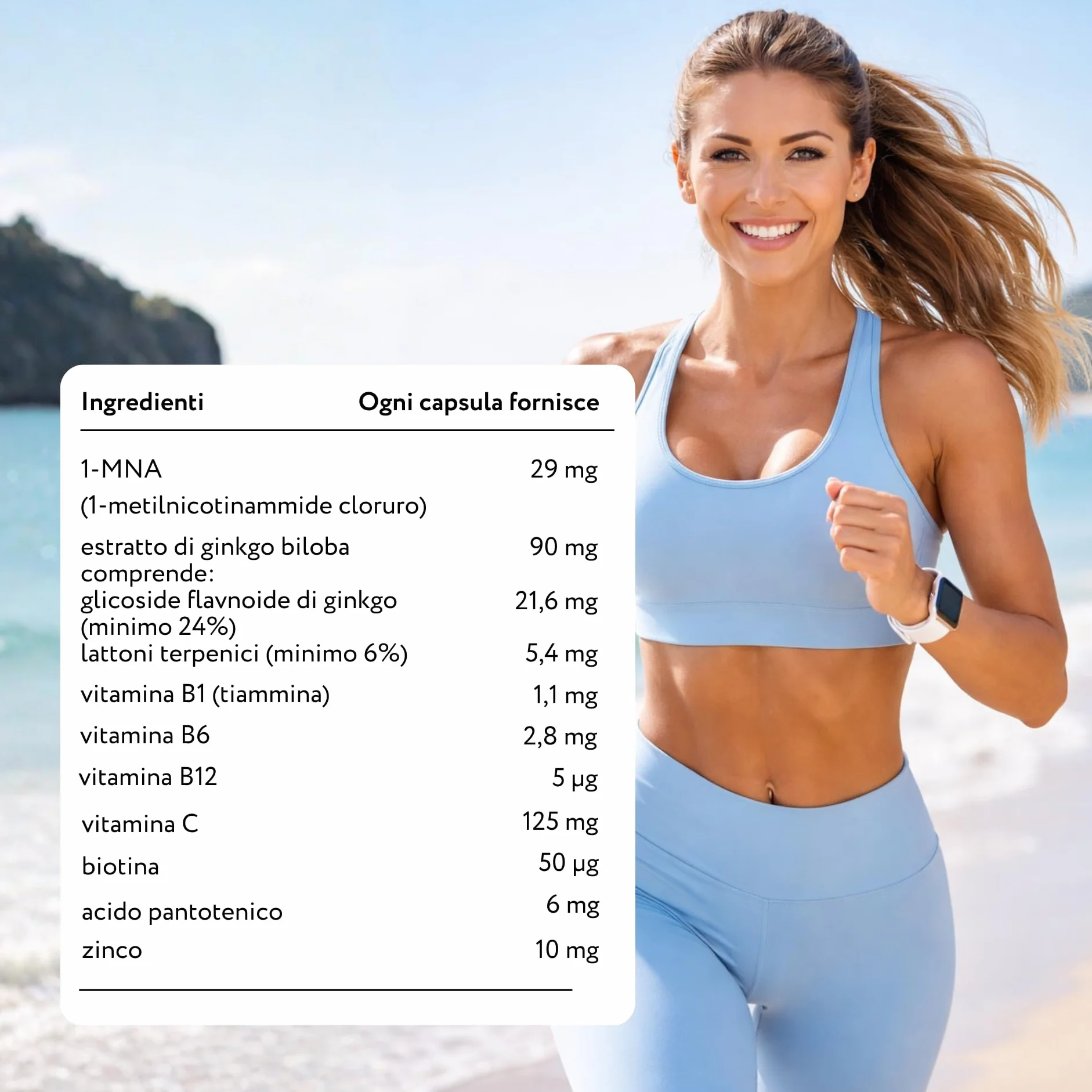 1-MNA Brain, Integratore Anti-Età, Ottimizza Naturalmente NAD+ con Ginkgo Biloba, Zinco, Biotina, Vitamine C, B1, B5, B6, B12, Salute Cellulare, Memoria, Concentrazione, 30 Compresse