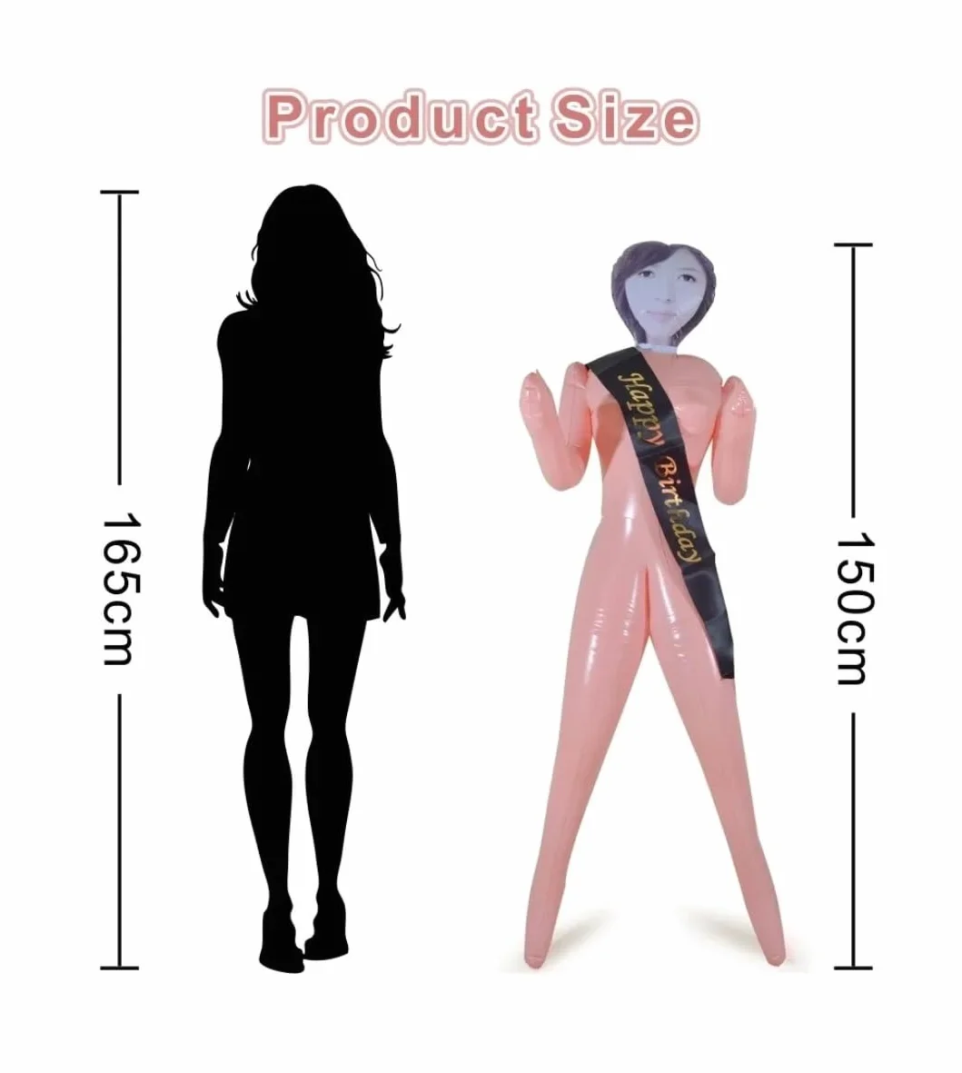 Bambola Gonfiabile Donna, Bambola Gonfiabile per Addio al Celibato, Sexy Gadget, Bambola Scherzo per Adulti e Compleanno 155 cm