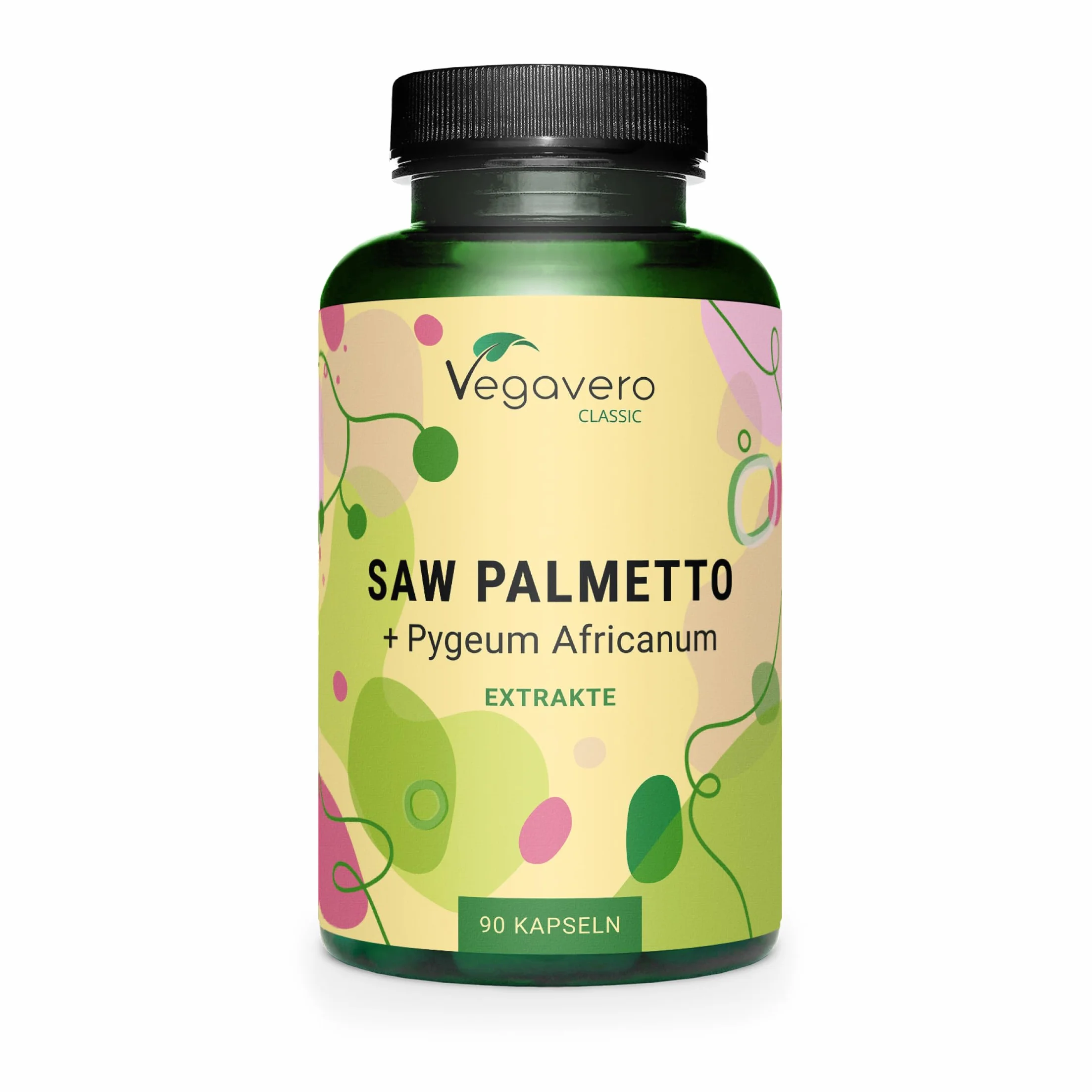 Vegavero® SAW PALMETTO 10.000 mg Pygeum Africanum Serenoa Repens Acidi Grassi Steroli Salute Prostata Capelli 90 capsule Vegan