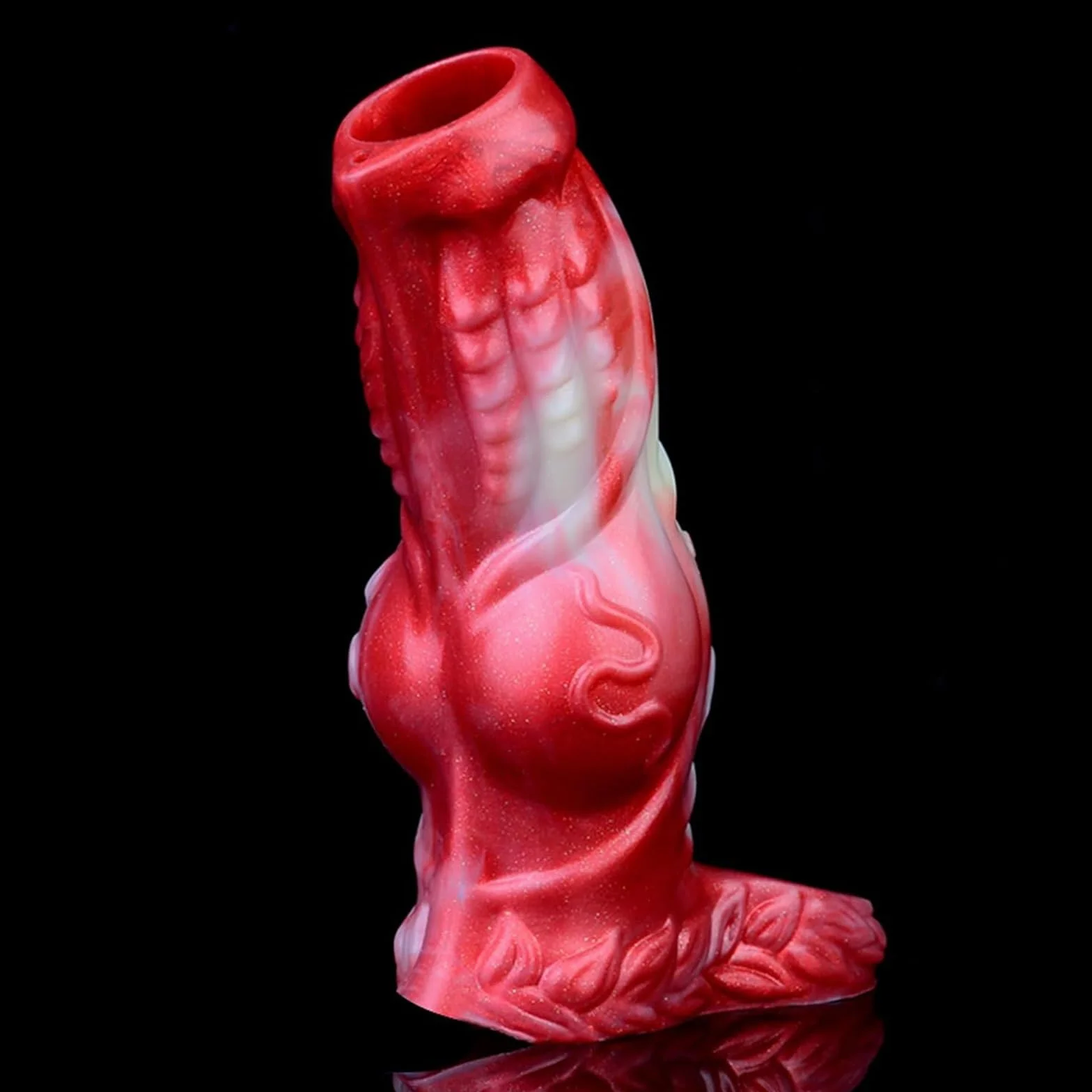 Manicotto for pene Spessi Anelli for pene Annodati Ingranditore dildo uomo, Manicotto estensore Steath in silicone rosso ritardare l'eiaculazione Erezione Ingrandimento coppie