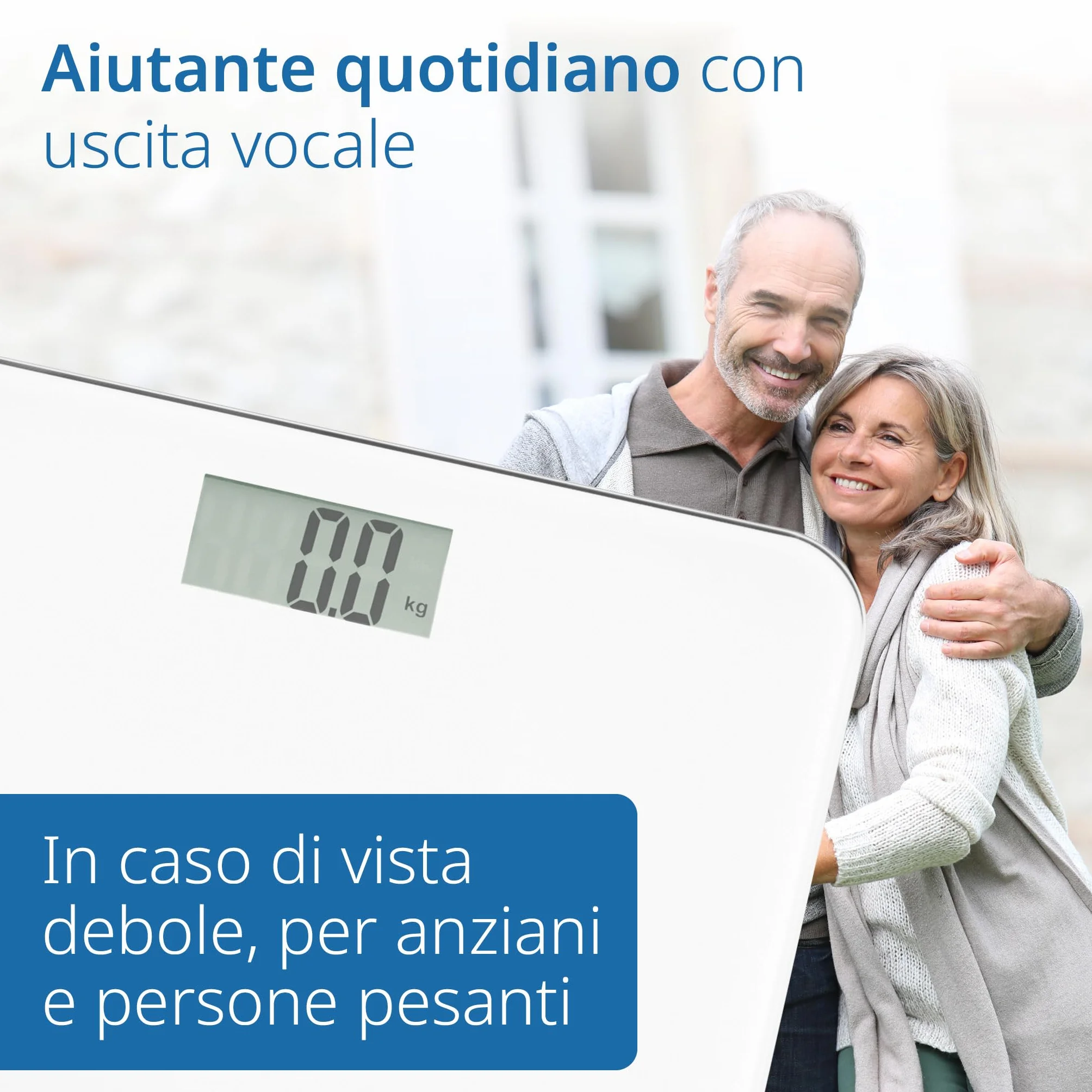 ADE Bilancia pesapersone digitale parlante 250 kg bianca
