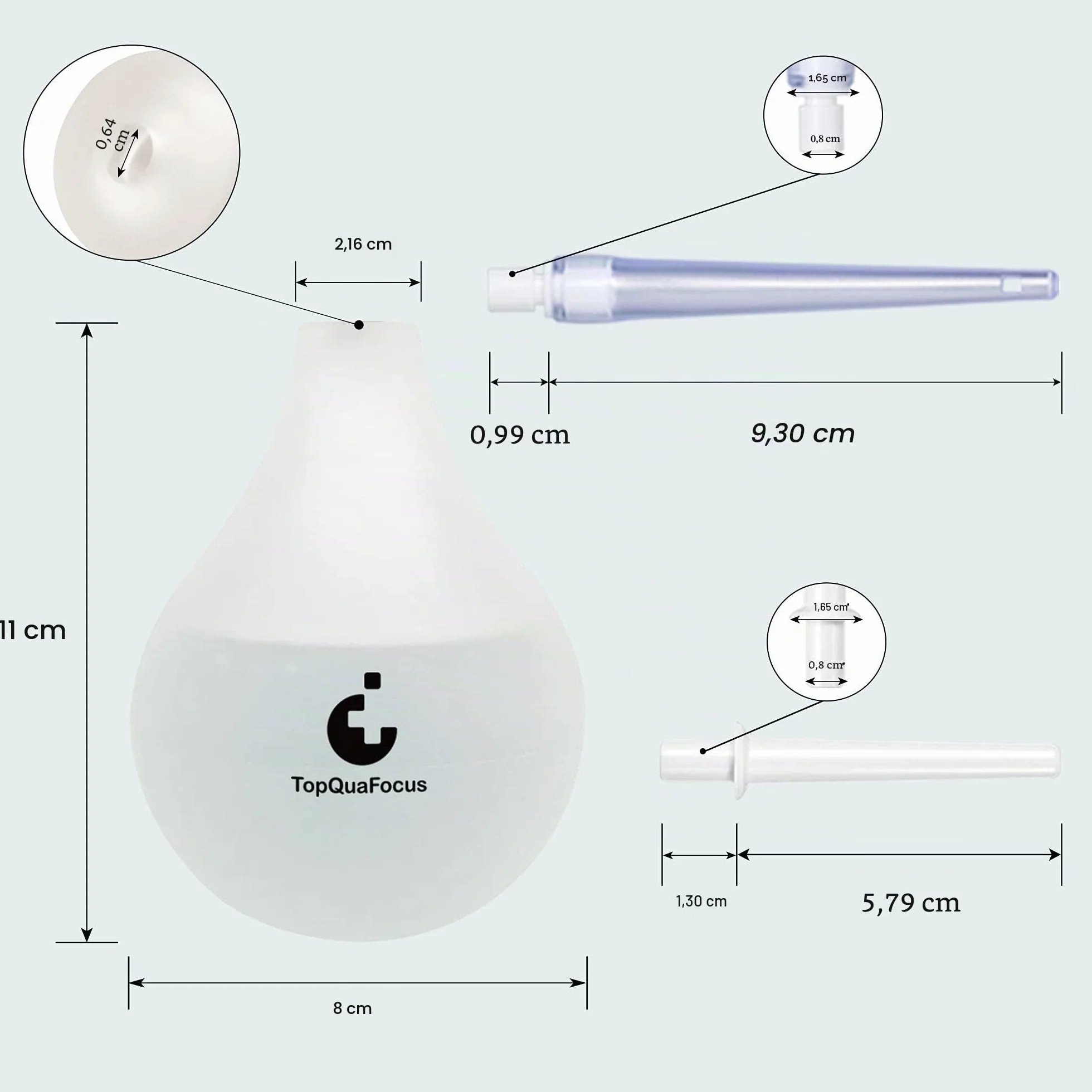 TopQuaFocus 8 oz Enema Bulb Kit anale e vaginale Douche Bulb per gli uomini sistema di risciacquo Enemas Silicone Bulb 4 punte sostituibili (trasparente)