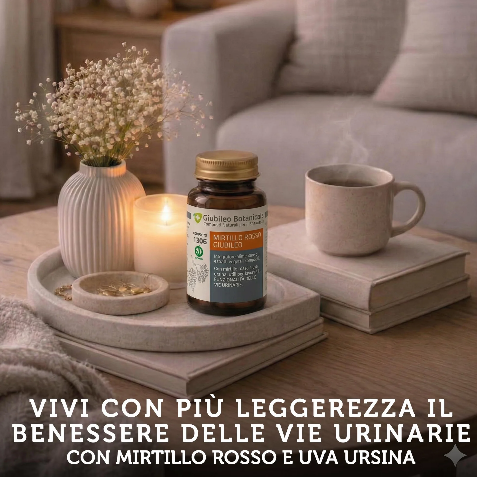 Integratore 100% naturale con MIRTILLO ROSSO E UVA URSINA - utili per la funzionalità delle vie urinarie, con BETULLA - 30 capsule