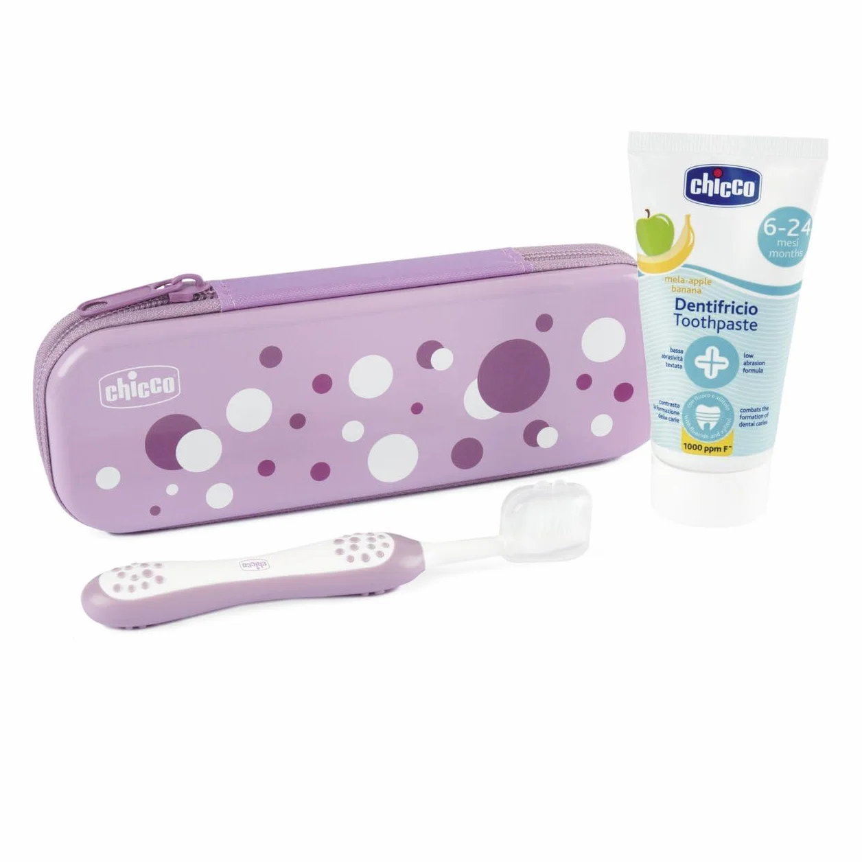 Set Primi Dentini Chicco Set Spazzolino e Dentifricio per Bambini, Con Pratico Astuccio,