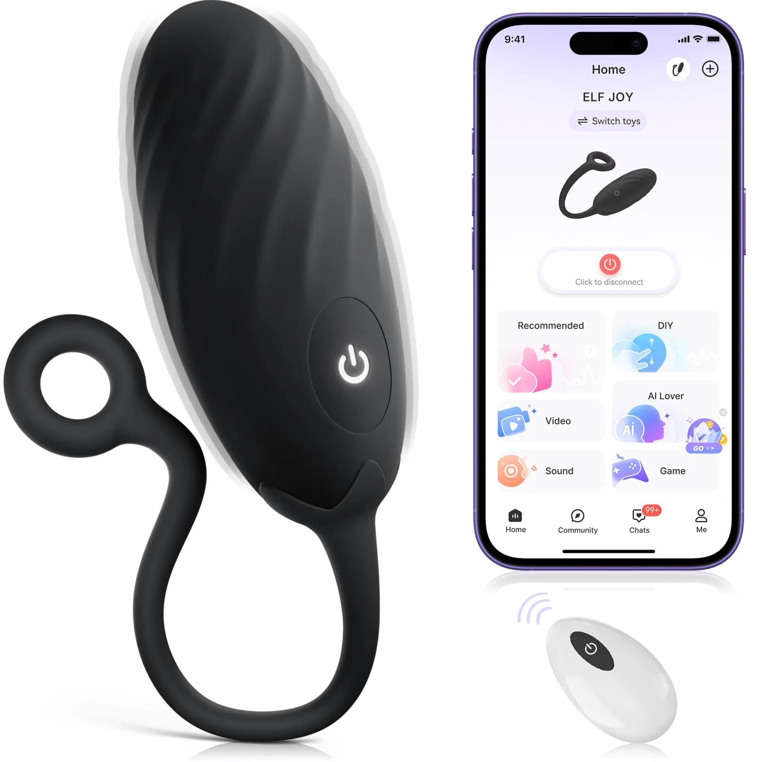 Sexytoysys Ovetto Vibrante Donna Telecomando Vibratore Punto G Squirting AI-Sync Wireless