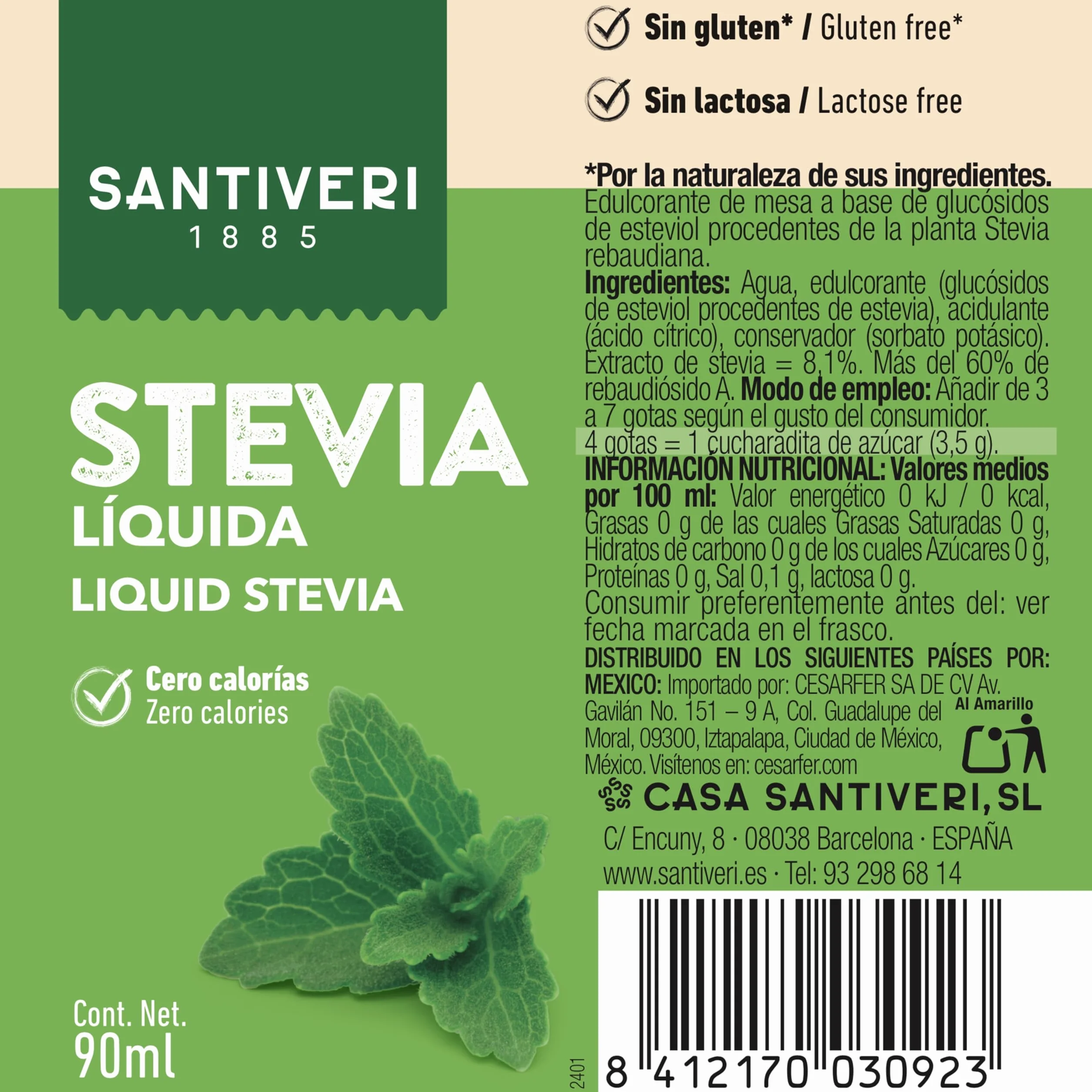 Santiveri Stevia Liquido 90ml