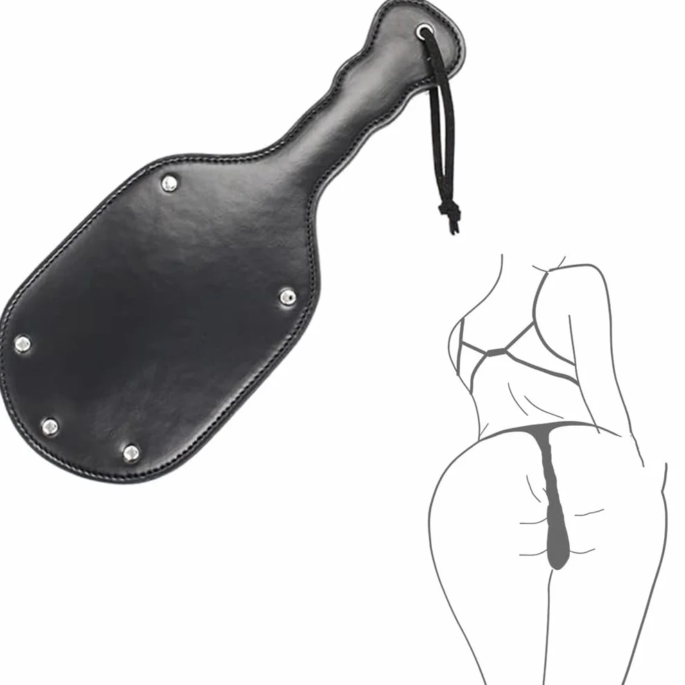 Mazza in Pelle Nera HAZURE Accessorio per Gioco di Equitazione