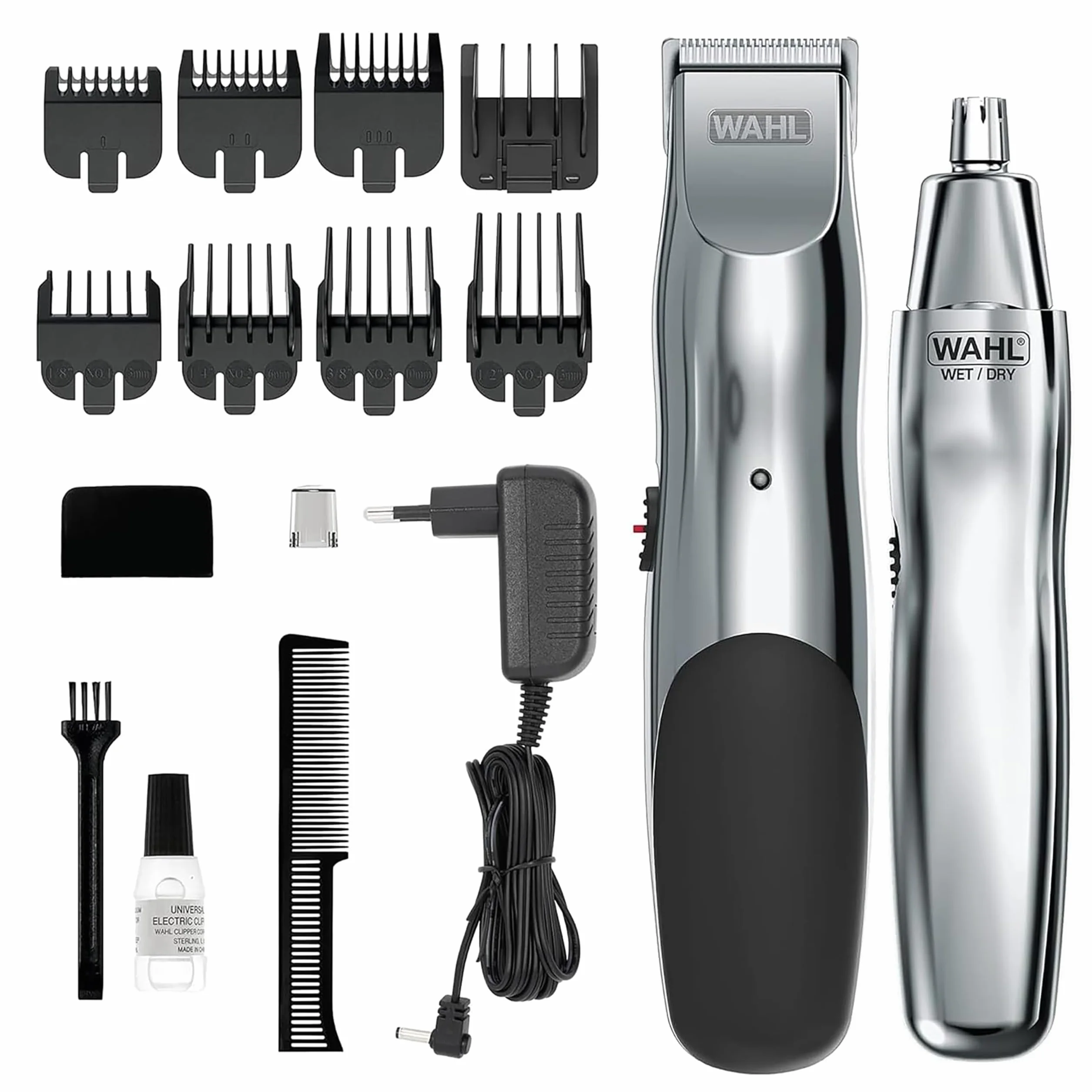 WAHL Groomsman, peli del naso, dettagli e pulizia con Trimmer Wet/Dry a batteria per peli del naso