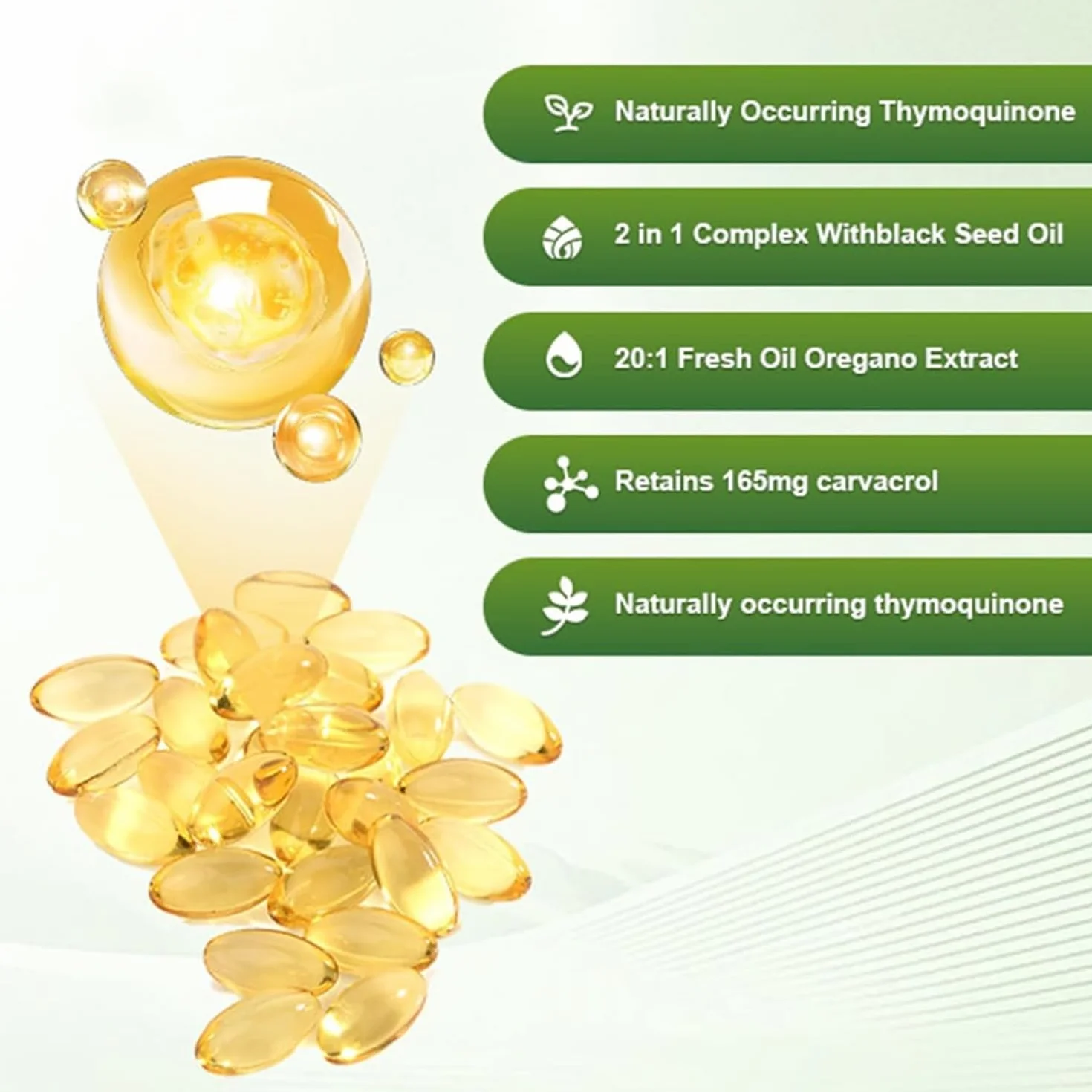 Resilia Oil of Origano Softgels 6000 mg con Olio di Semi Neri, Integratore di Origano Non OGM