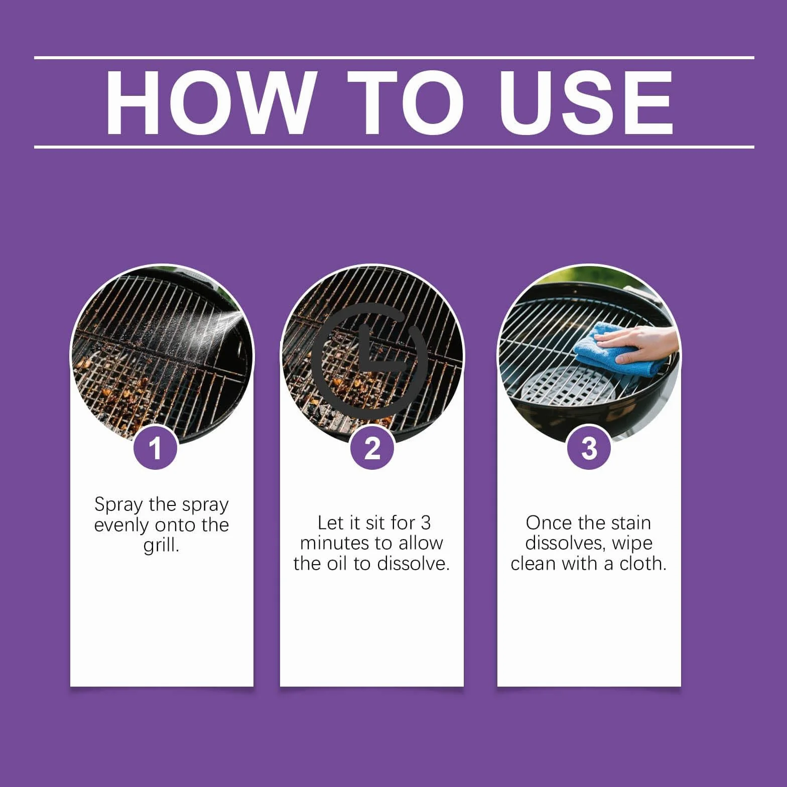 Pulitore Griglia Barbecue, Pulitore Spray Sgrassante per Griglie 120ML, Fast-Acting Heavy Duty Pulisci Forno, Spray Pulizia Forno Incrostato per Cucina Piastre di Cottura da Stoviglie (3PC)