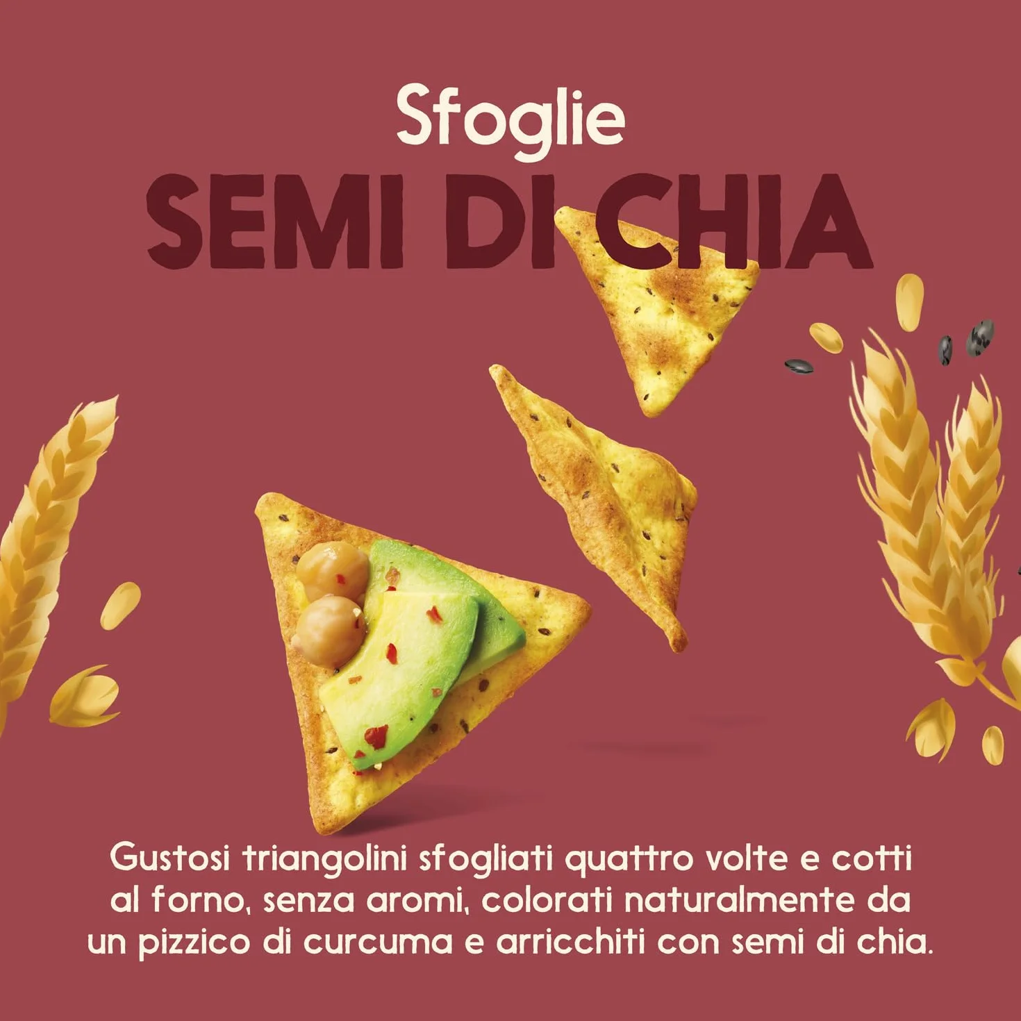Misura Protein Sfoglie con Semi di Chia - Cotte al Forno, Ricche di Fibre, con 13 g di Proteine, Senza Aromi, Confezione da 170 gr con Carta Certificata FSC