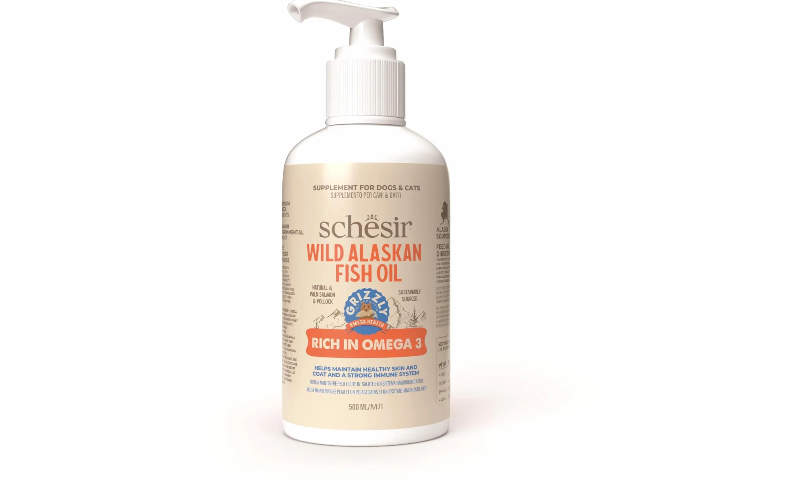 Schesir Olio di pesce selvatico dell'Alaska Grizzly 500 ml