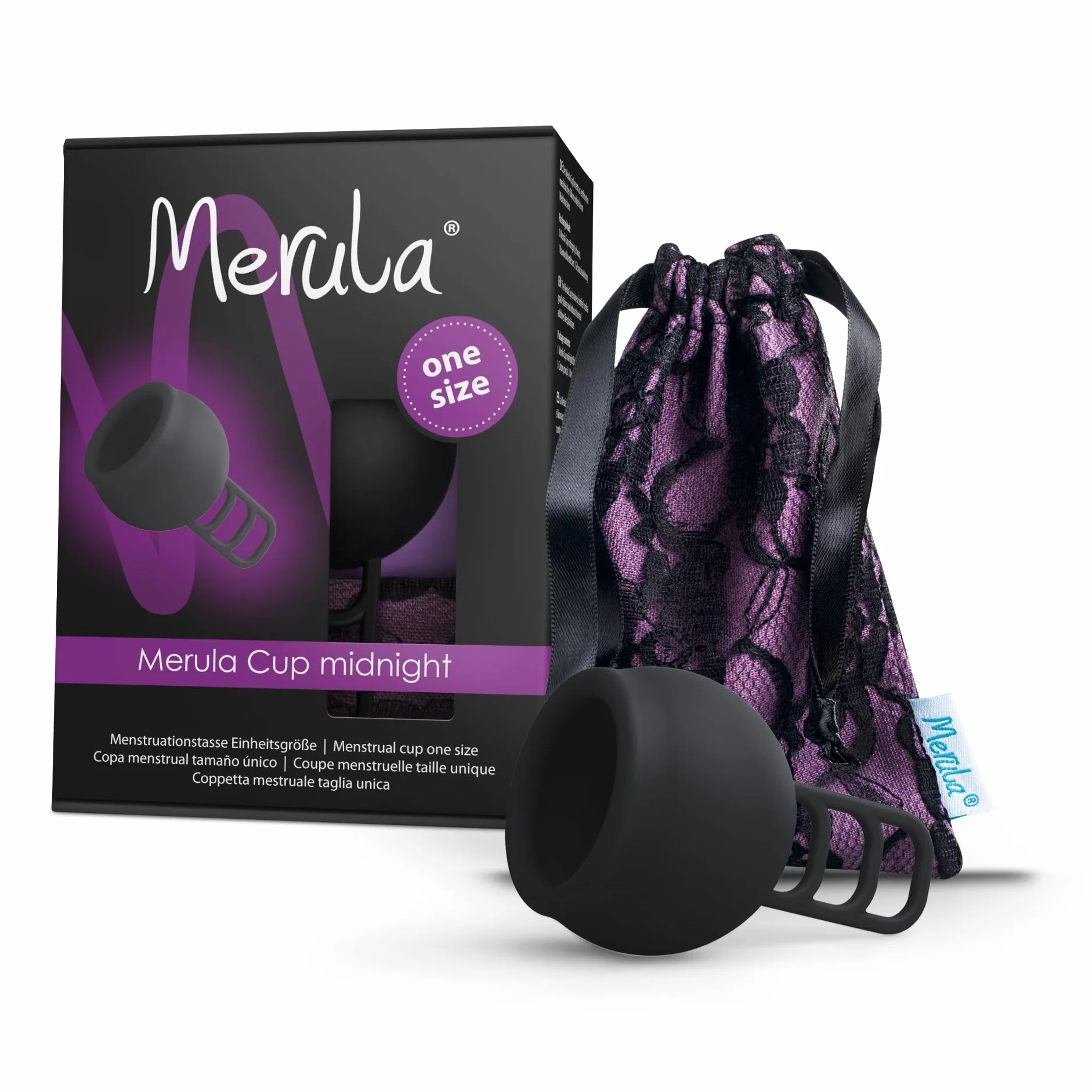 Merula Cup midnight nero coppetta mestruale in silicone medicale one size