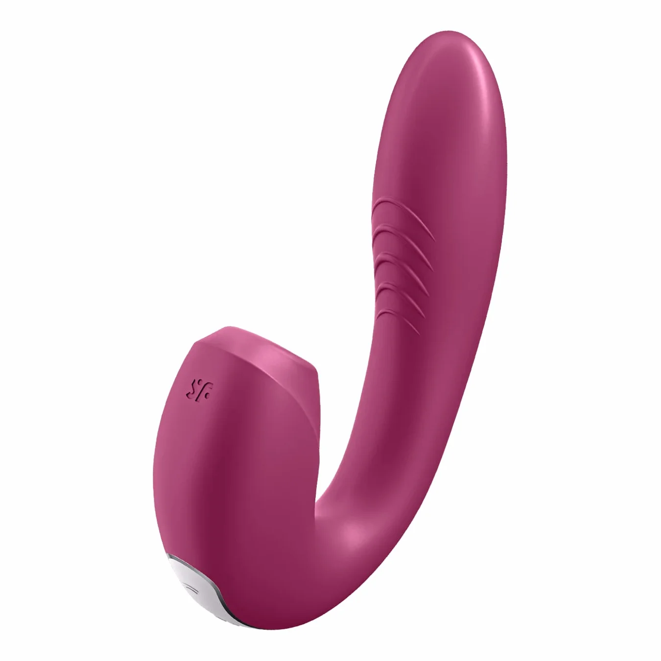 Satisfyer, vibratore a onde di pressione, Rabbit, Sunray Connect App', 15 cm, con app,impermeabile, ricaricabile, silicone delicato sulla pelle, colore:bacca