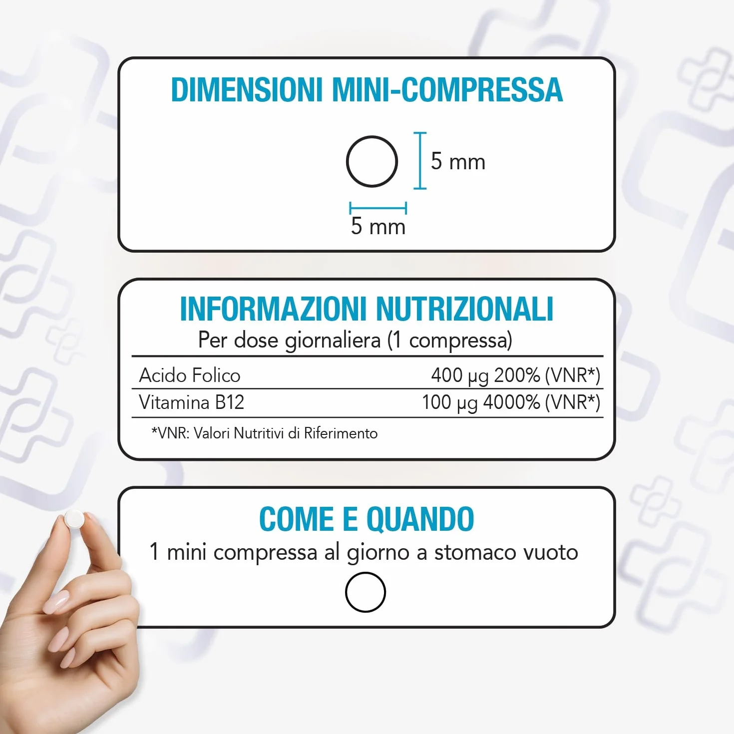 Acido Folico 400 μg Con B12 160 Compresse PiùLife Integratore Energia Contro Stanchezza