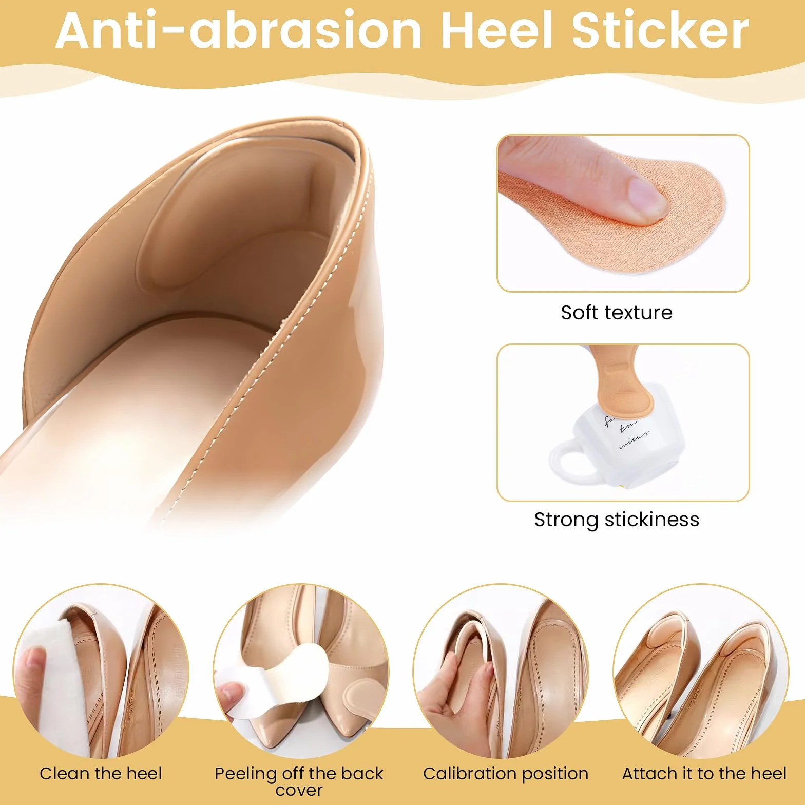 Inserti Sponge Regolabili per Scarpe, Riempitivi e Proteggi Tallone, Cuscinetto Punta con Impugnature, Solette per Ridurre Numero