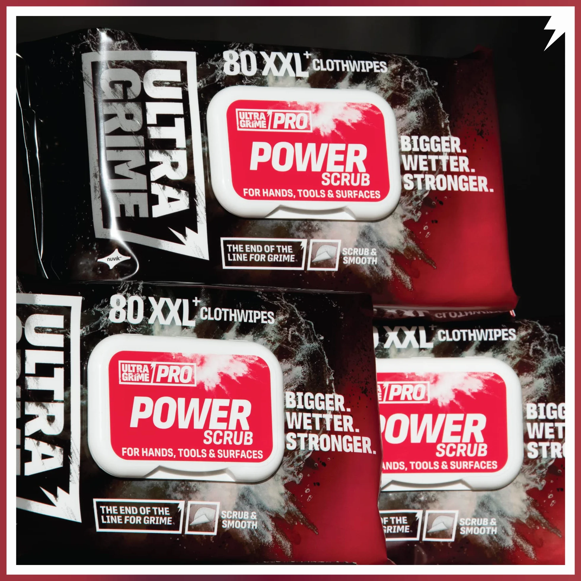 UltraGrime Pro Power Scrub Salviette industriali potenti 80 salviette umidificate 38 cm x 25 cm