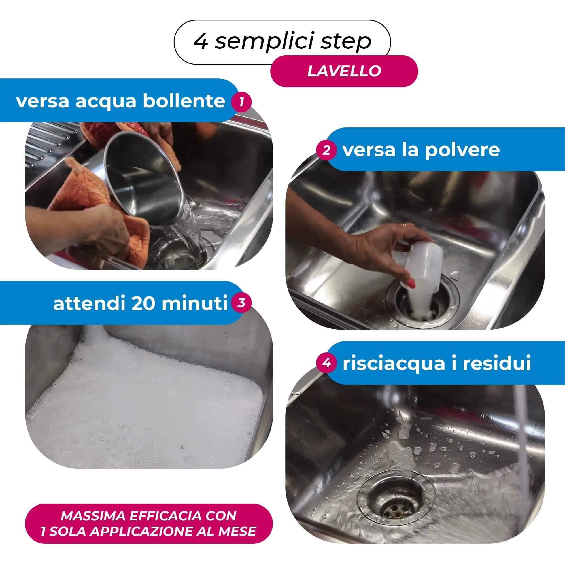 Cali-mex Schiuma per la Pulizia di Sifoni e Tubature. Elimina i cattivi odori, Previene otturazioni e Ingorghi di Lavandino, Doccia e WC. Formato Convenienza da 2kg
