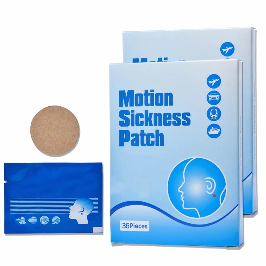 GXGM 72 pcs Patch per cinetosi, anti nausea per malattia marina, alleviare vomito, nausea, vertigini derivati da viaggi di auto, navi, aeroplani, azione rapida e nessun effetto collaterale