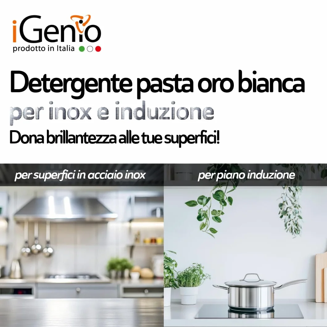 Detergente pasta oro bianca inox e induzione, art.920 - iGenio
