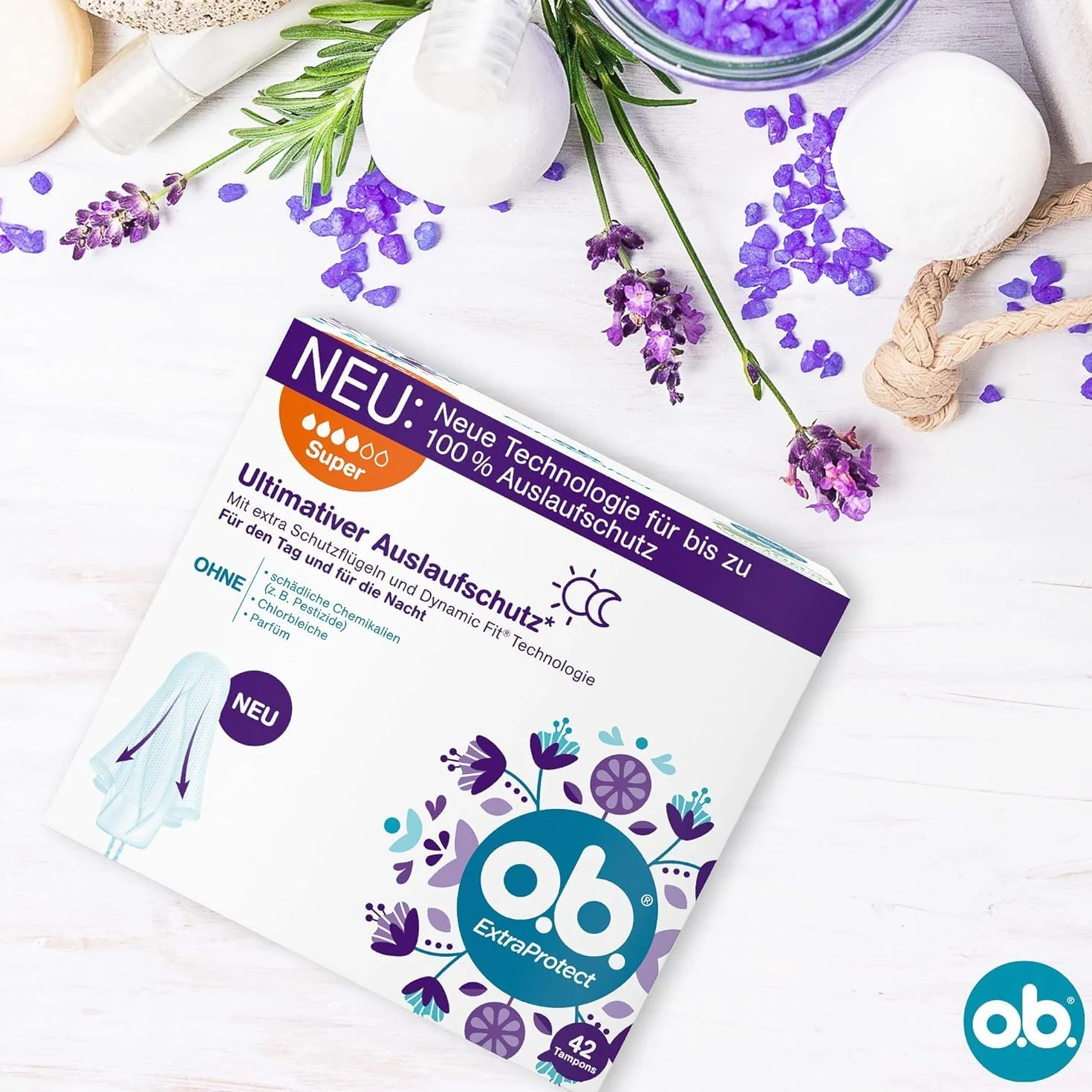o.b. ExtraProtect Super tamponi giorni forti Dynamic Fit alette protezione extra 42 pezzi
