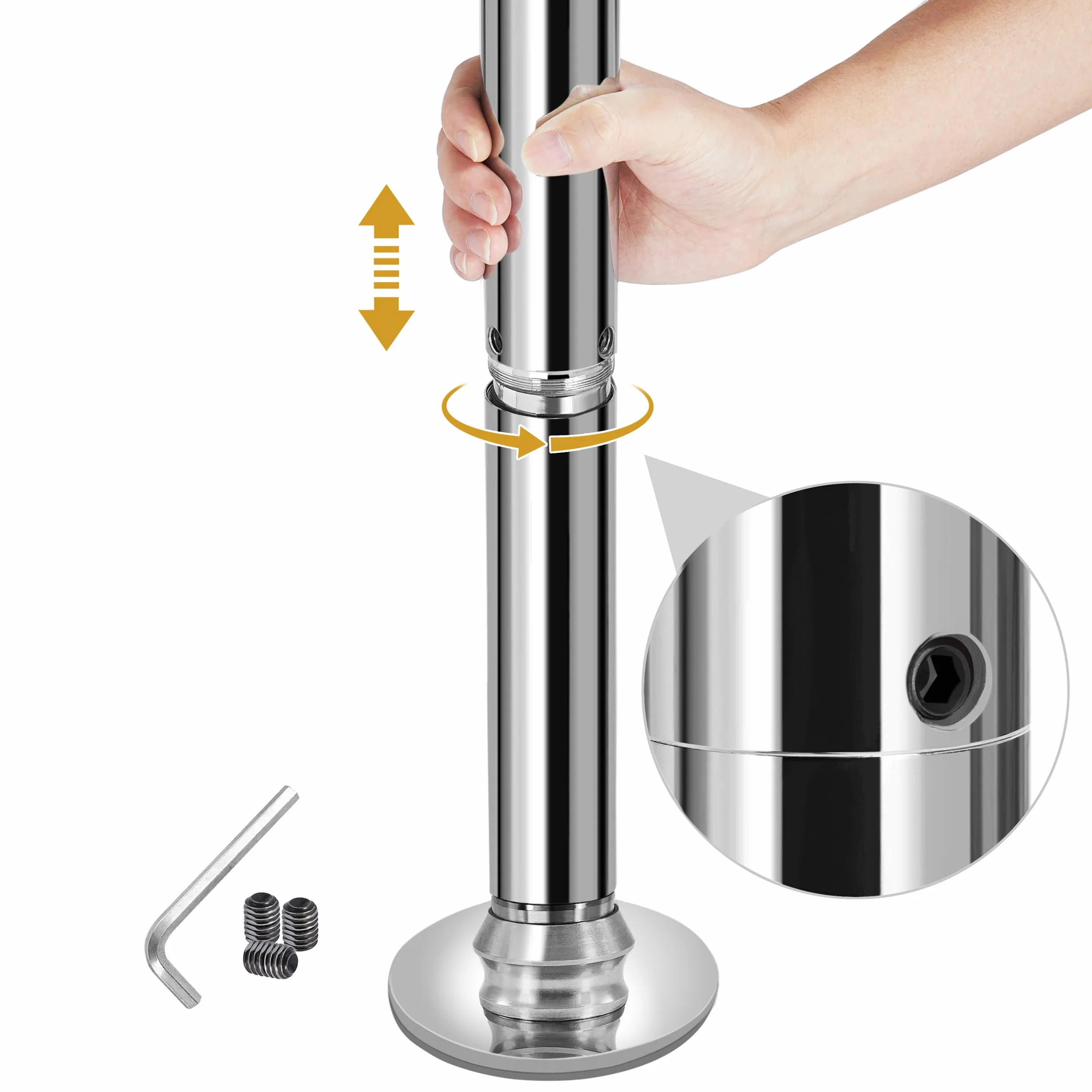 Palo da Ballo Altezza Regolabile 216,5-275 cm 45 mm Ø Rimovibile Statica e Spinning Carico Massimo 227 kg
