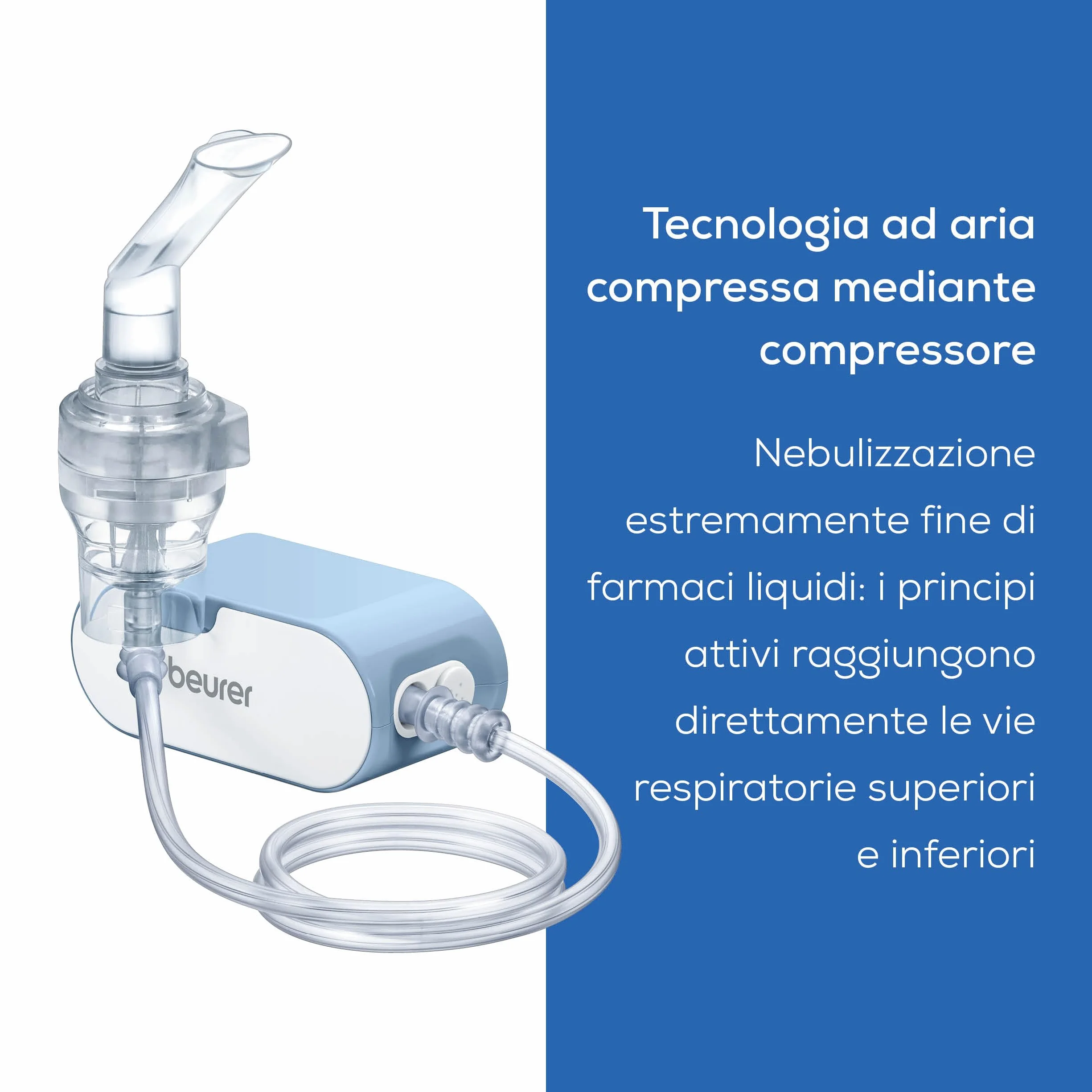 Beurer IH 60 Aerosol Portatile a Microcompressore con Batteria al Litio Ricaricabile, Compatto, Silenzioso, Inalazione Rapida 0.25 ml/min