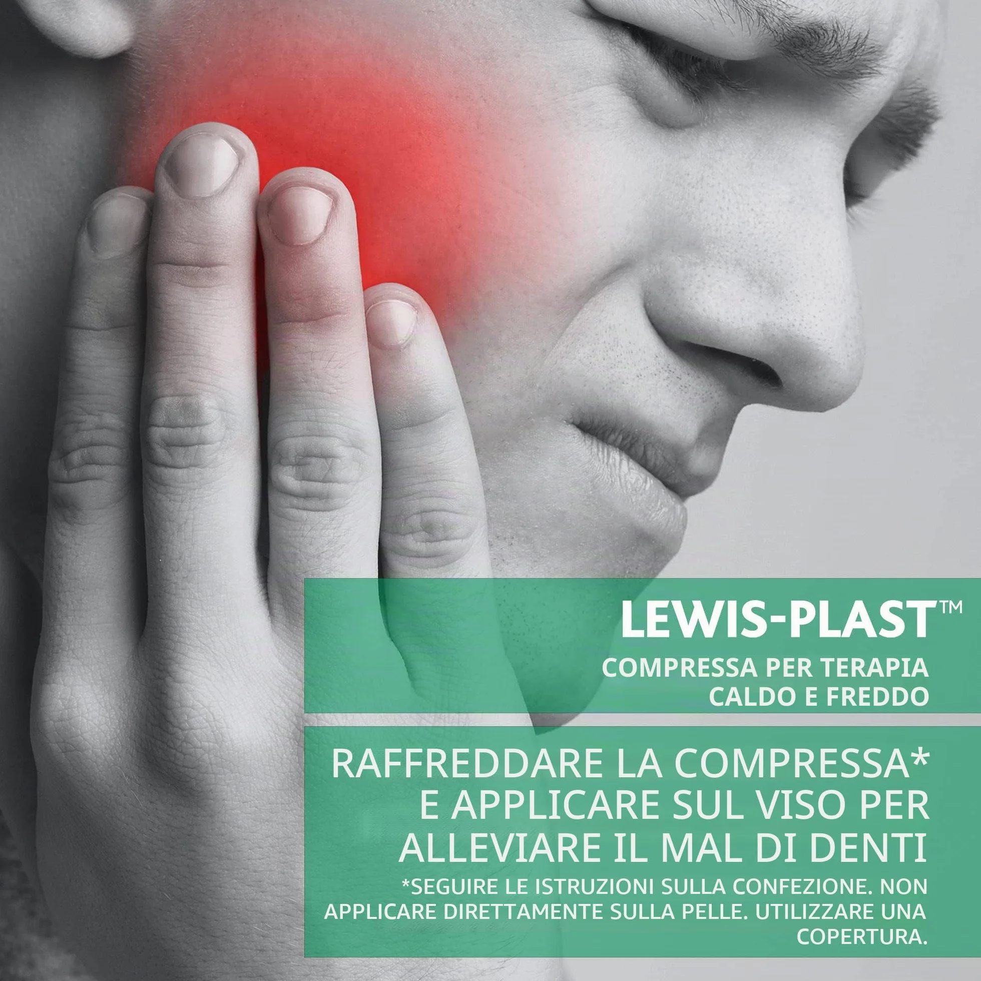 Lewis-Plast - Gel Riutilizzabile per Terapie Caldo/Freddo con Custodia Protettiva - Ideale per Dolore a Ginocchia, Schiena, Caviglia e Collo, Emicranie, Mal di Denti, Contusioni ed Altre Lesioni