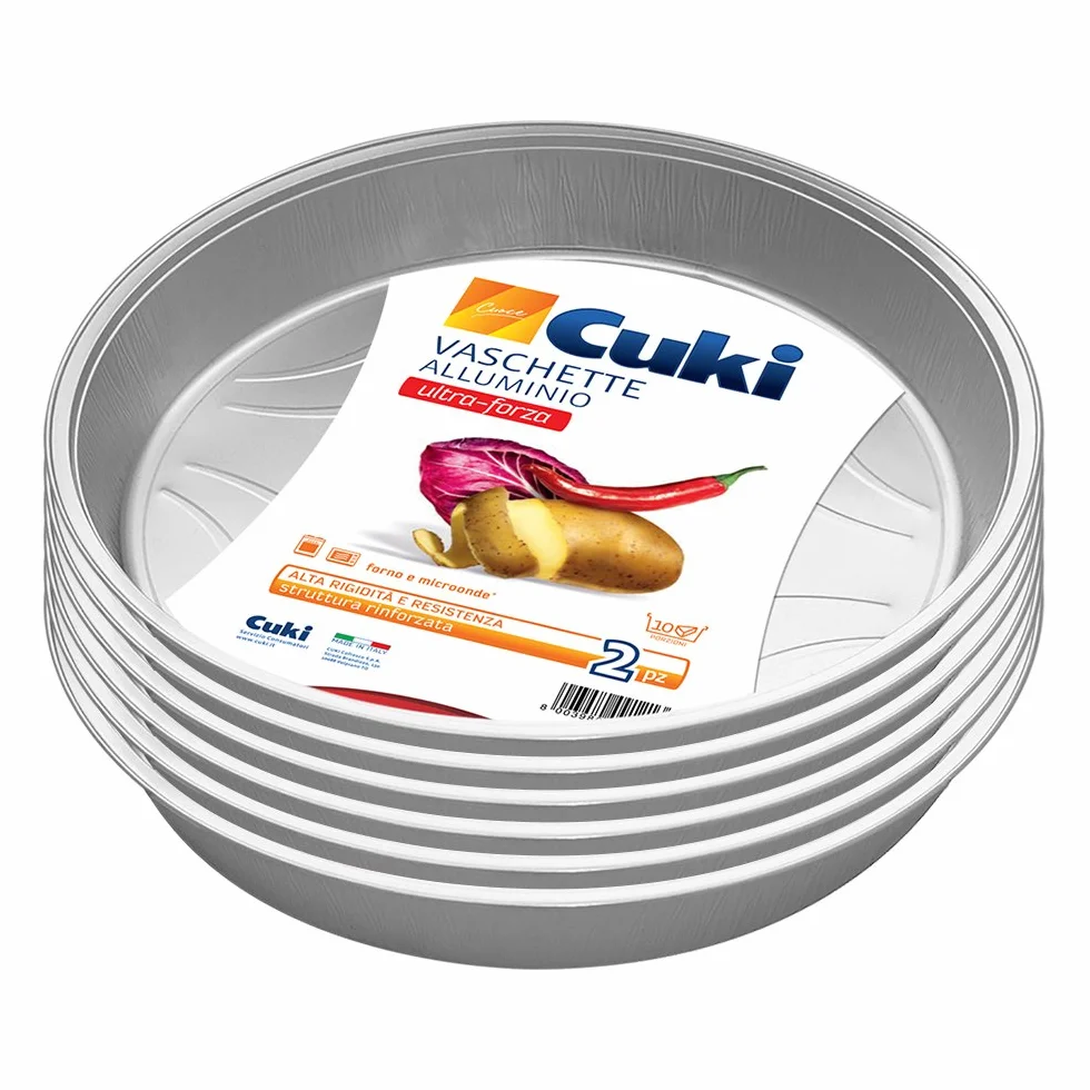 Cuki Vaschette Alluminio Ultra Forza 12 Porzioni Tonde Ts10G 6 Confezioni da 2 Pezzi 280 g