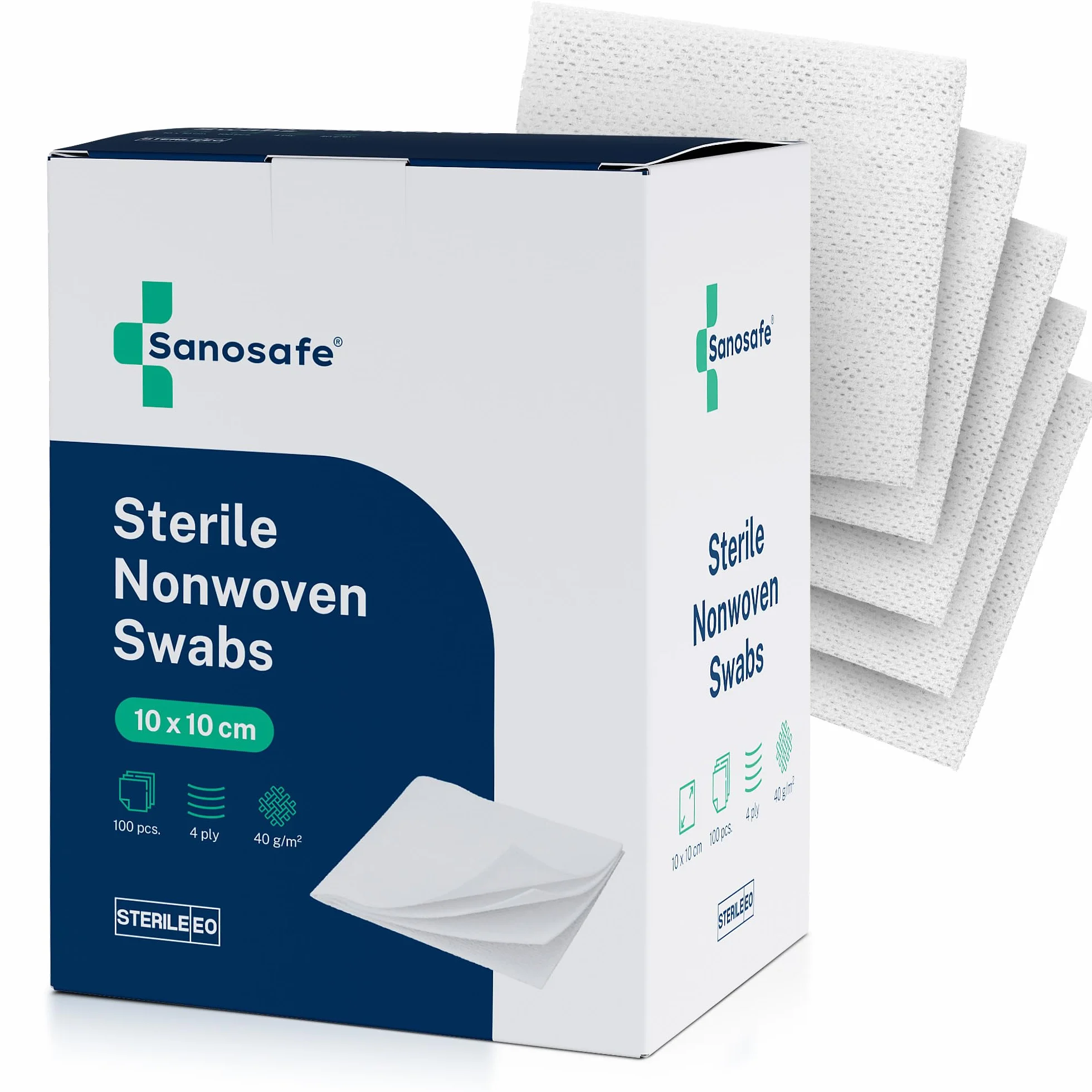 Garze Sterili 10x10 cm 100 pezzi - Garza in tessuto non tessuto per medicazione